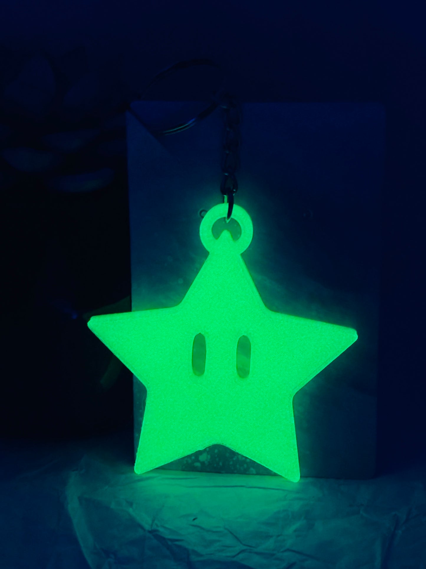Video-Game Themed Glowing Star Keychain