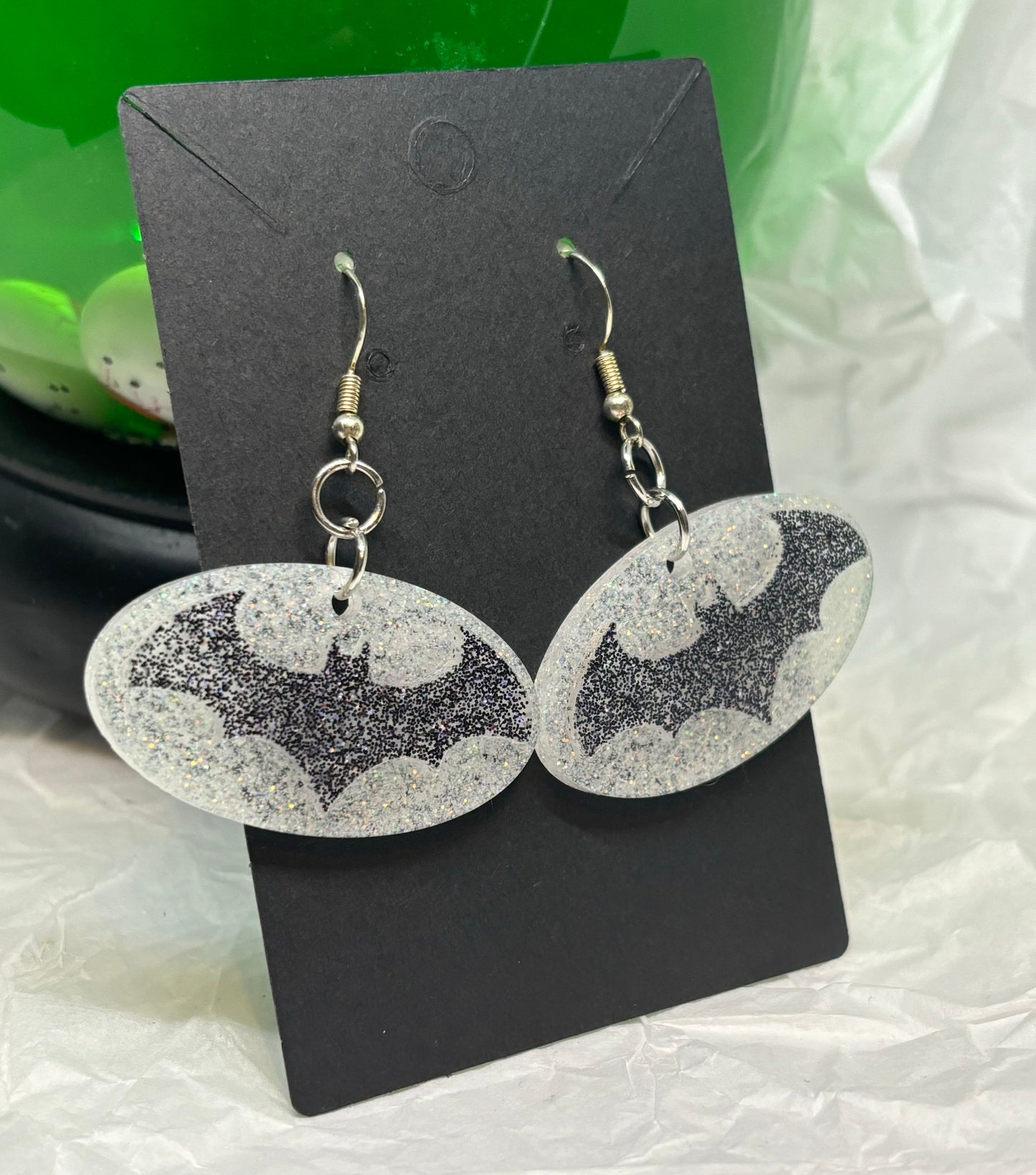 Bat Earrings (Black & White)