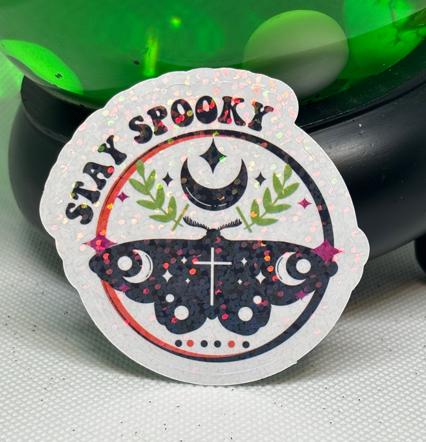 Stay Spooky with Moth Sticker