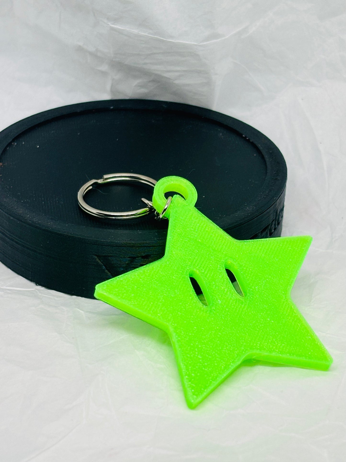 Video-Game Themed Glowing Star Keychain