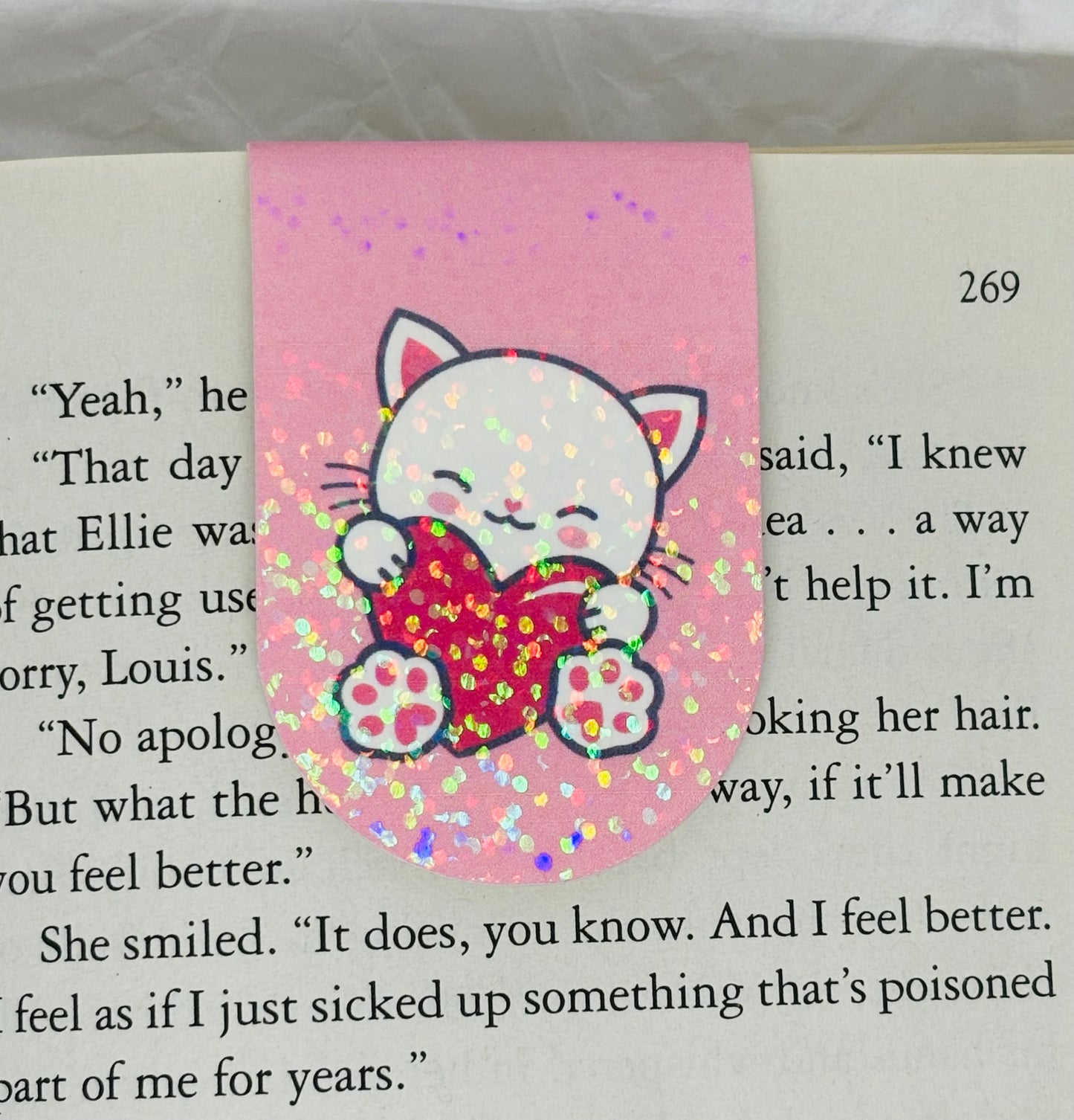 Cat & Heart Bookmark (Magnetic)