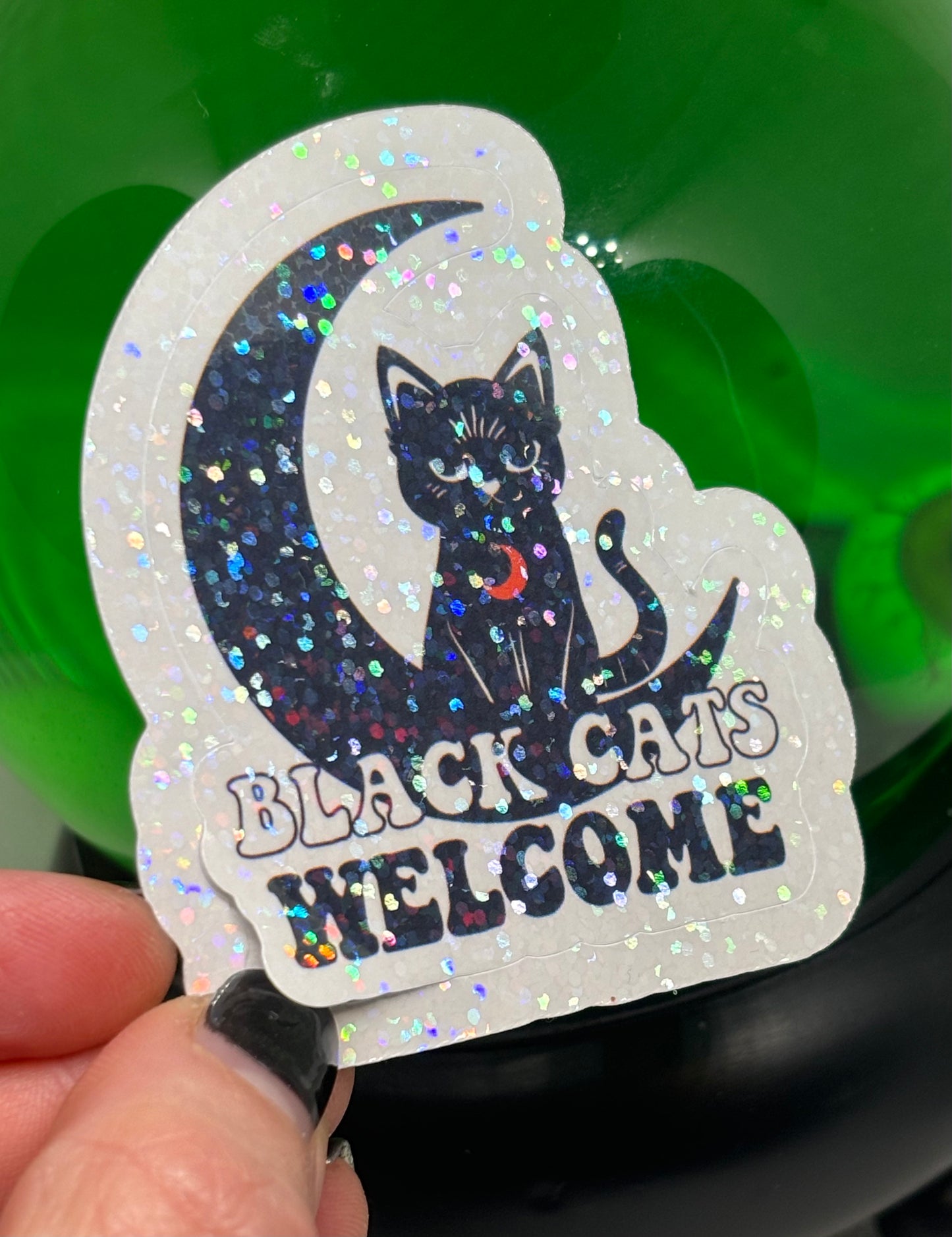 Black Cats Welcome Sticker