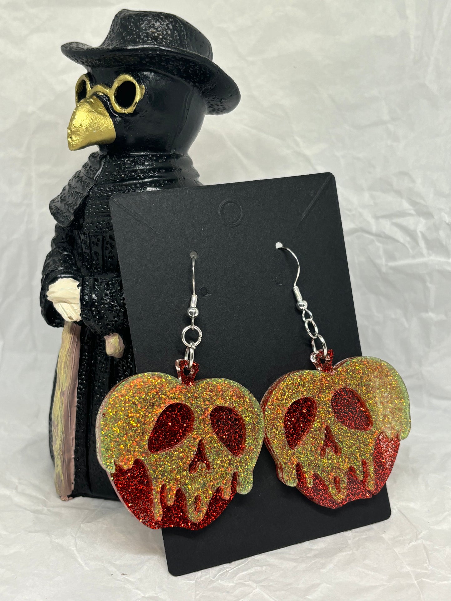 Poison Apple Earrings (Lime Green & Red)