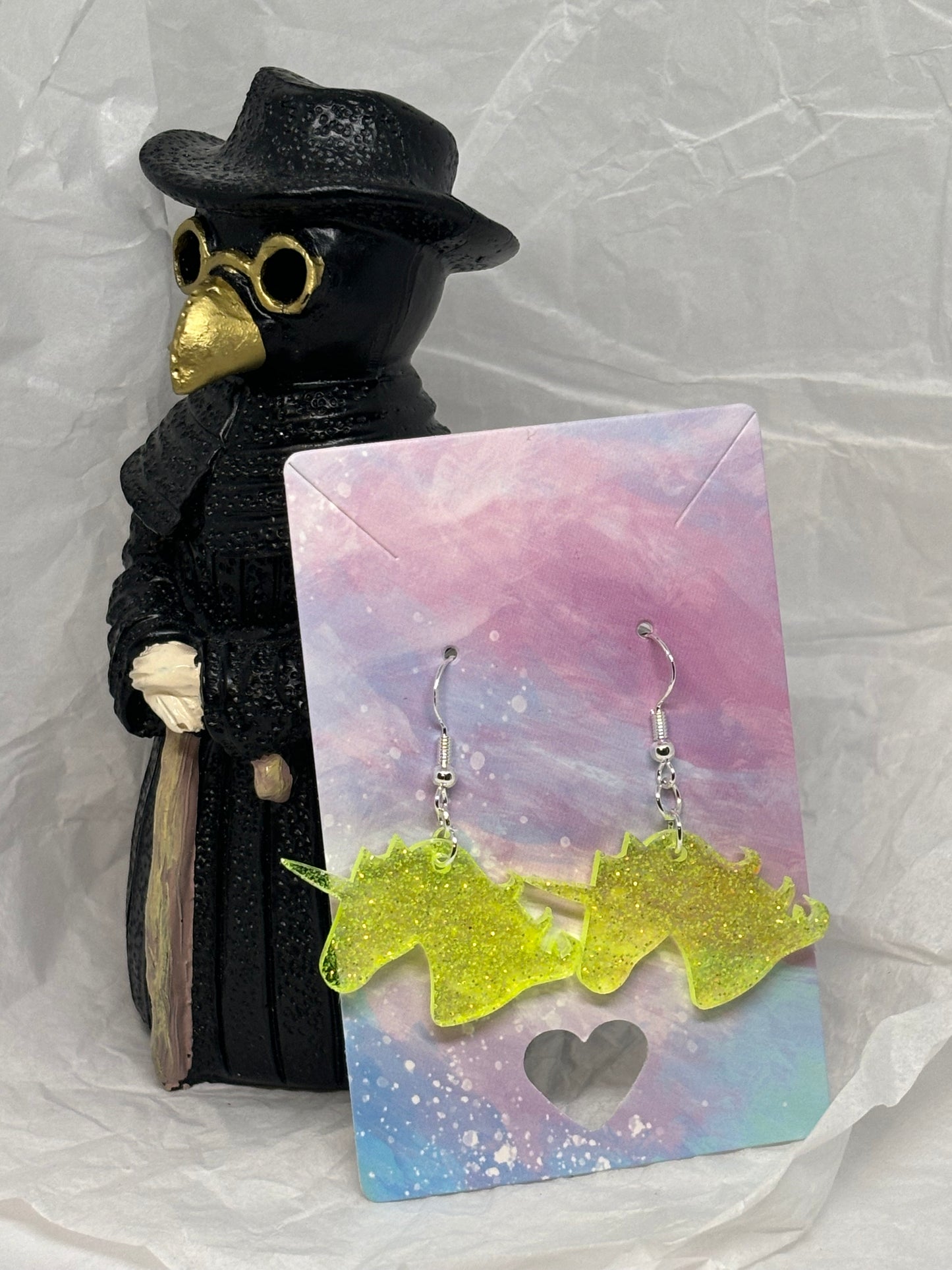 Unicorn Earrings (Yellow)