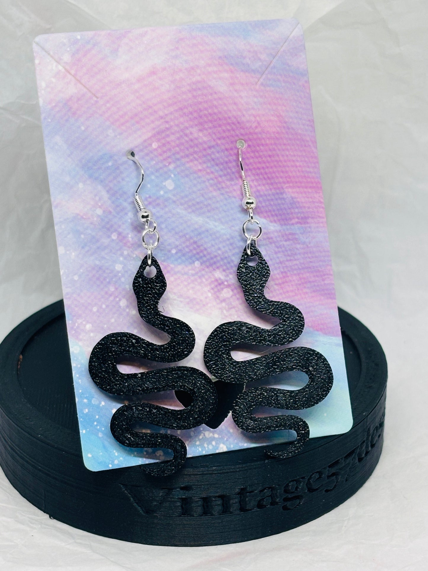 Snake Earrings (Black)