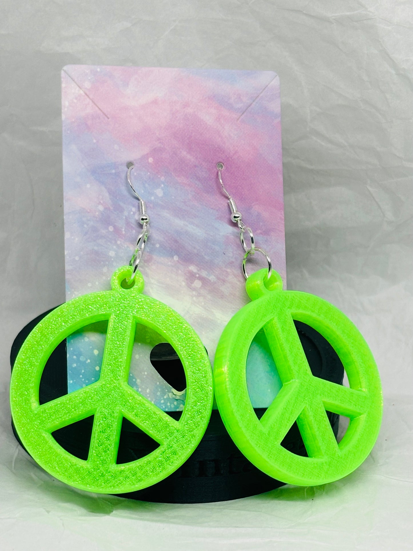 Glowing Peace Sign Earrings