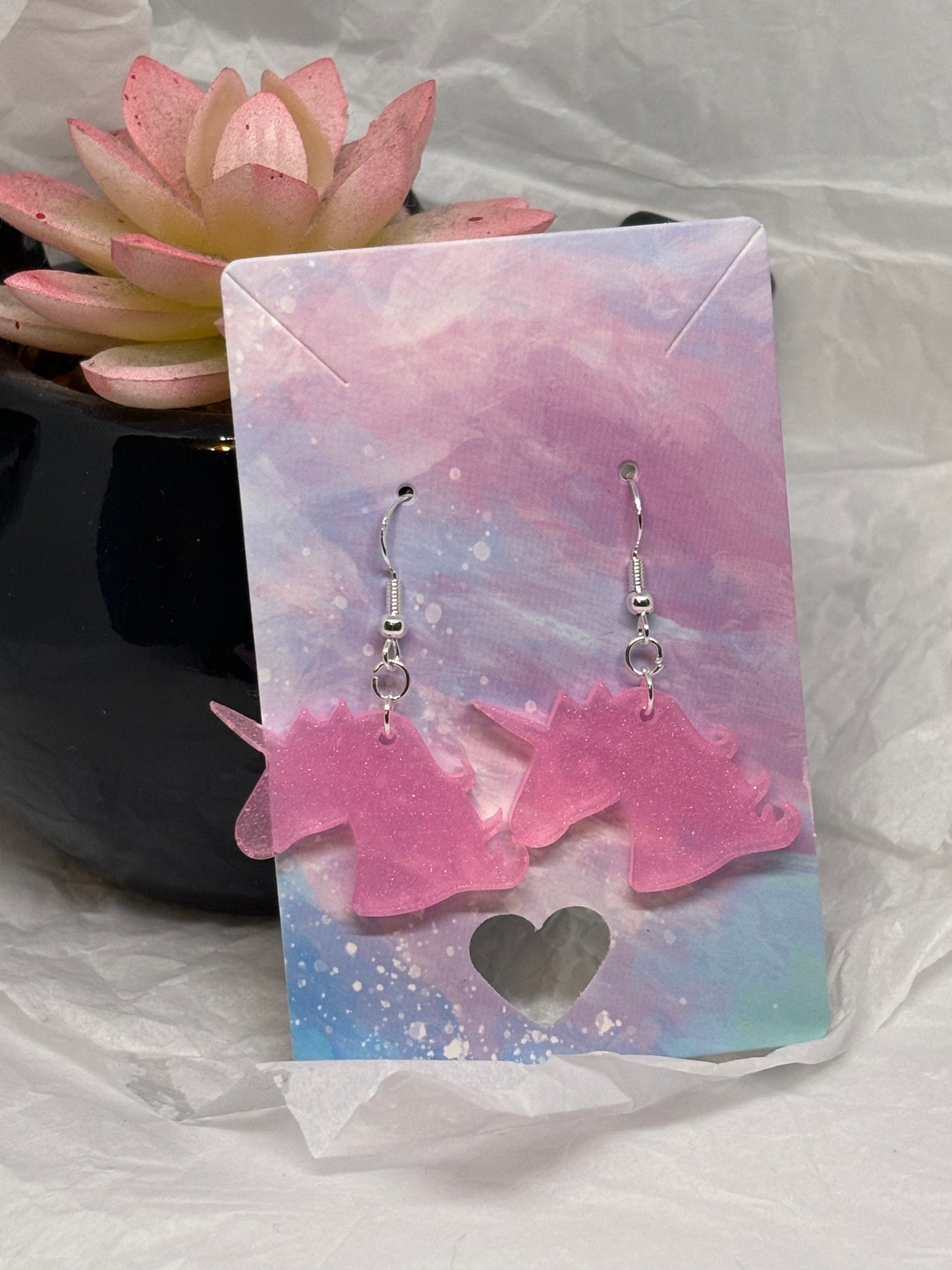 Unicorn Earrings (Pink)