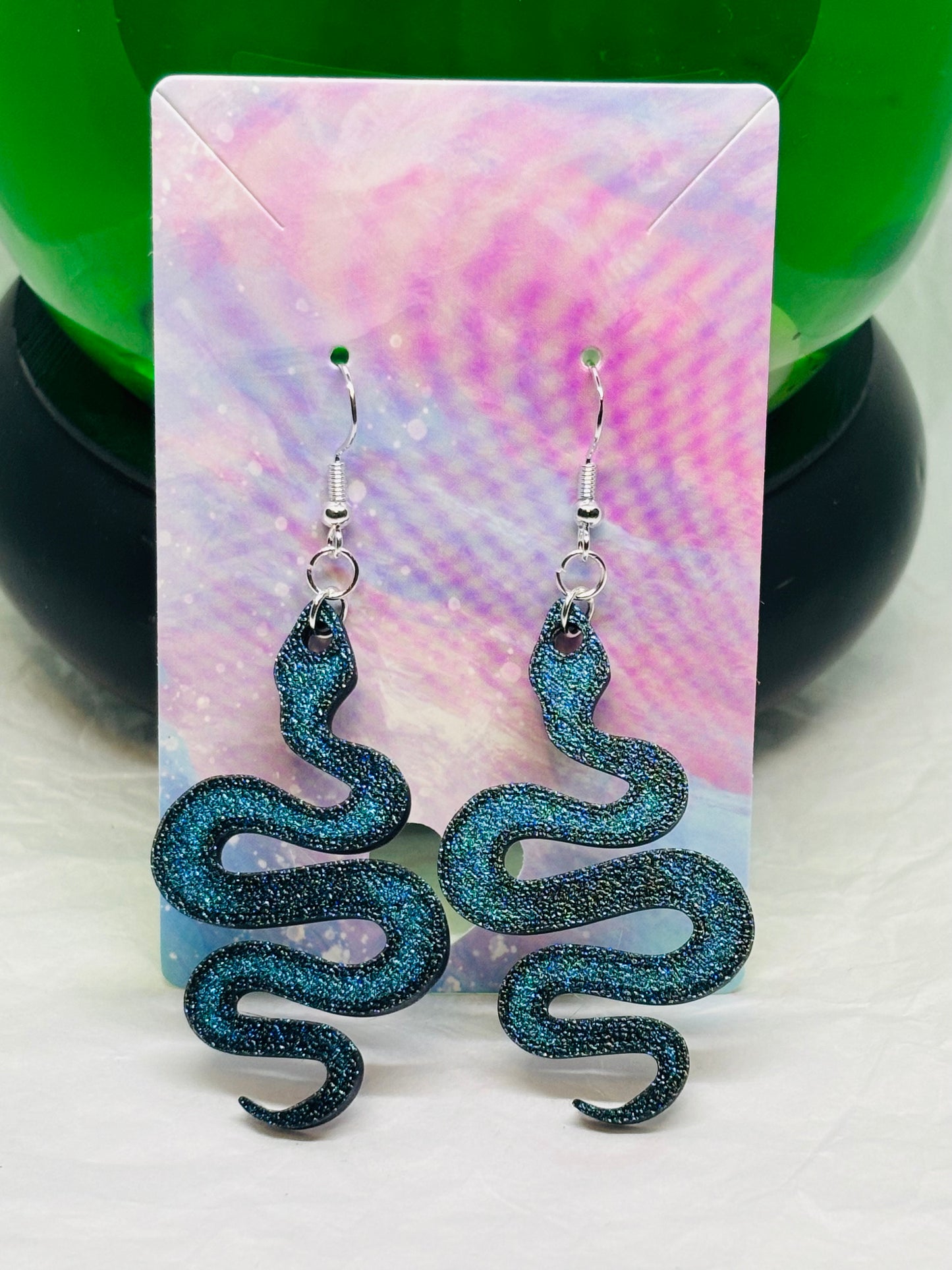 Snake Earrings (Blue/Purple)