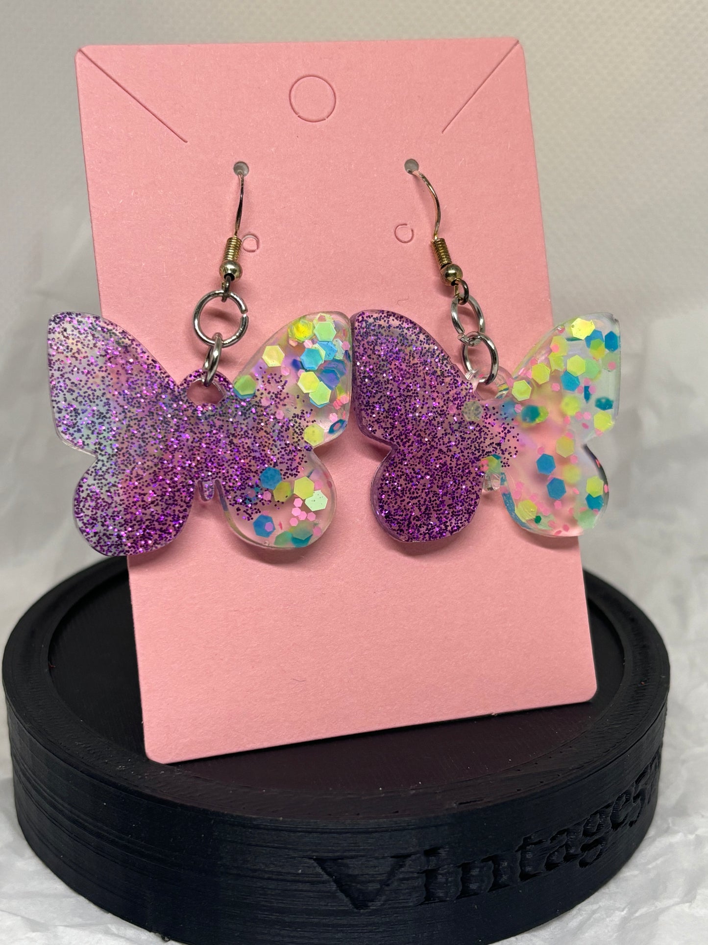 Butterfly Earrings (Purple & Pastel)