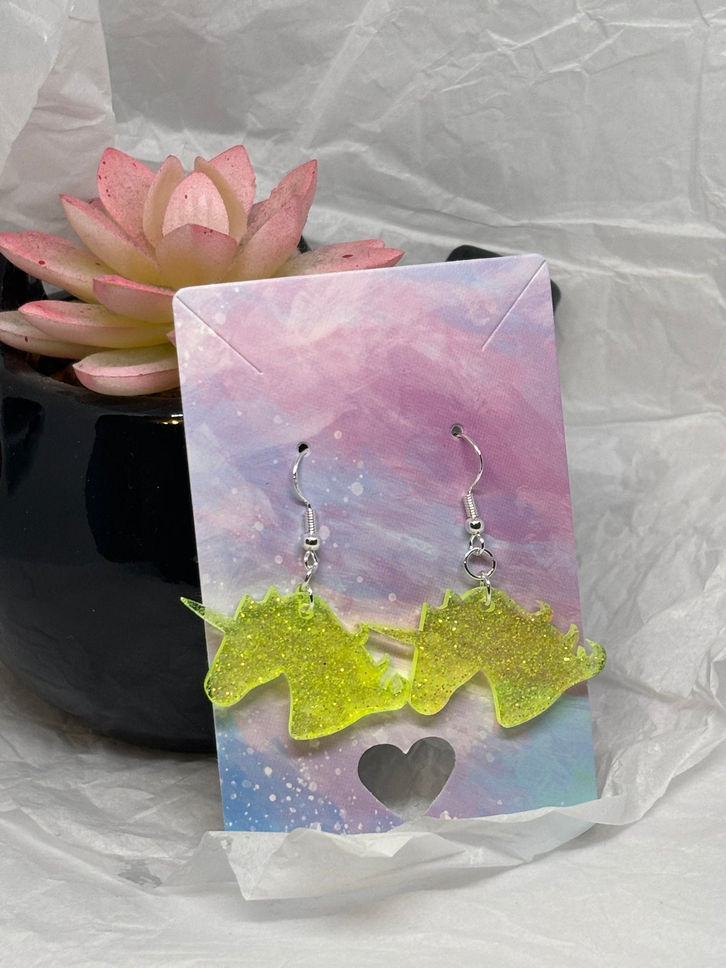 Unicorn Earrings (Yellow)