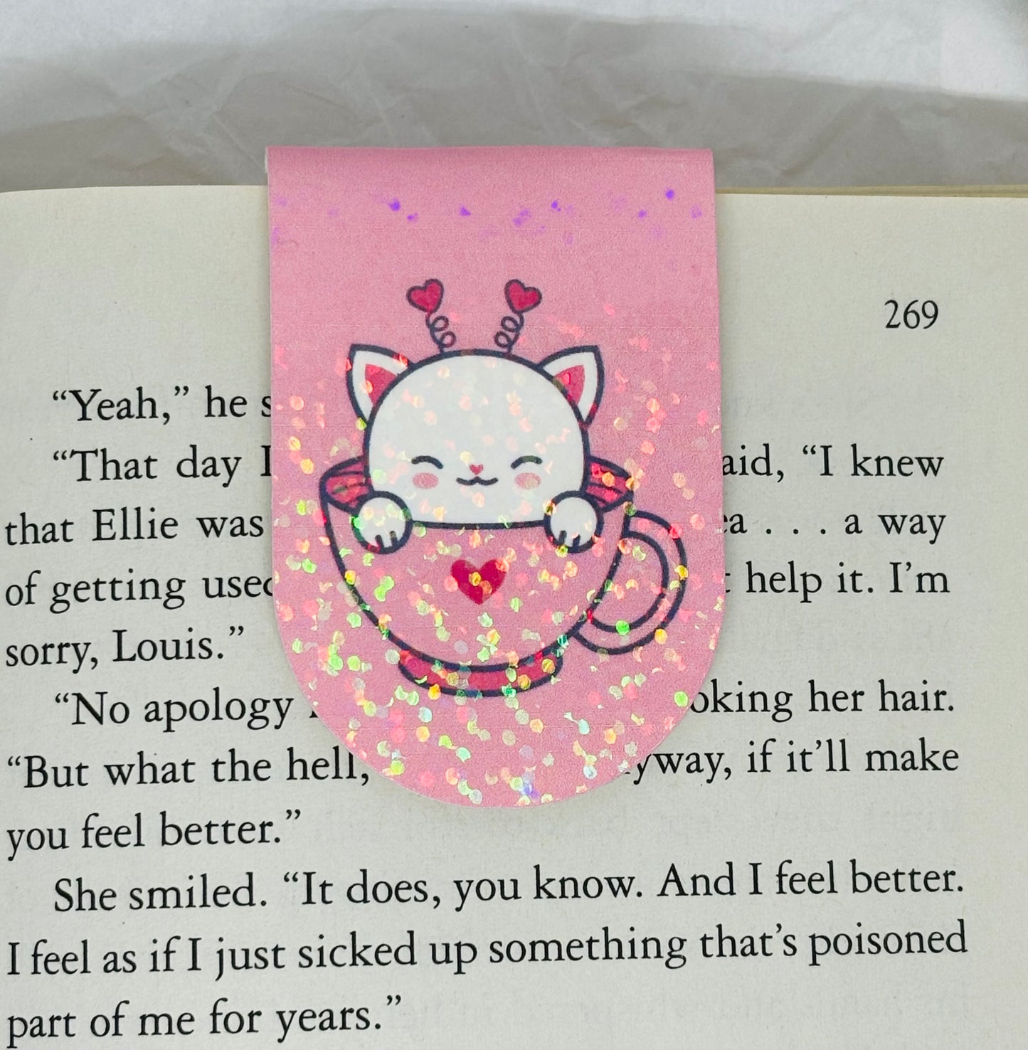 Cat in Teacup Bookmark (Magnetic)