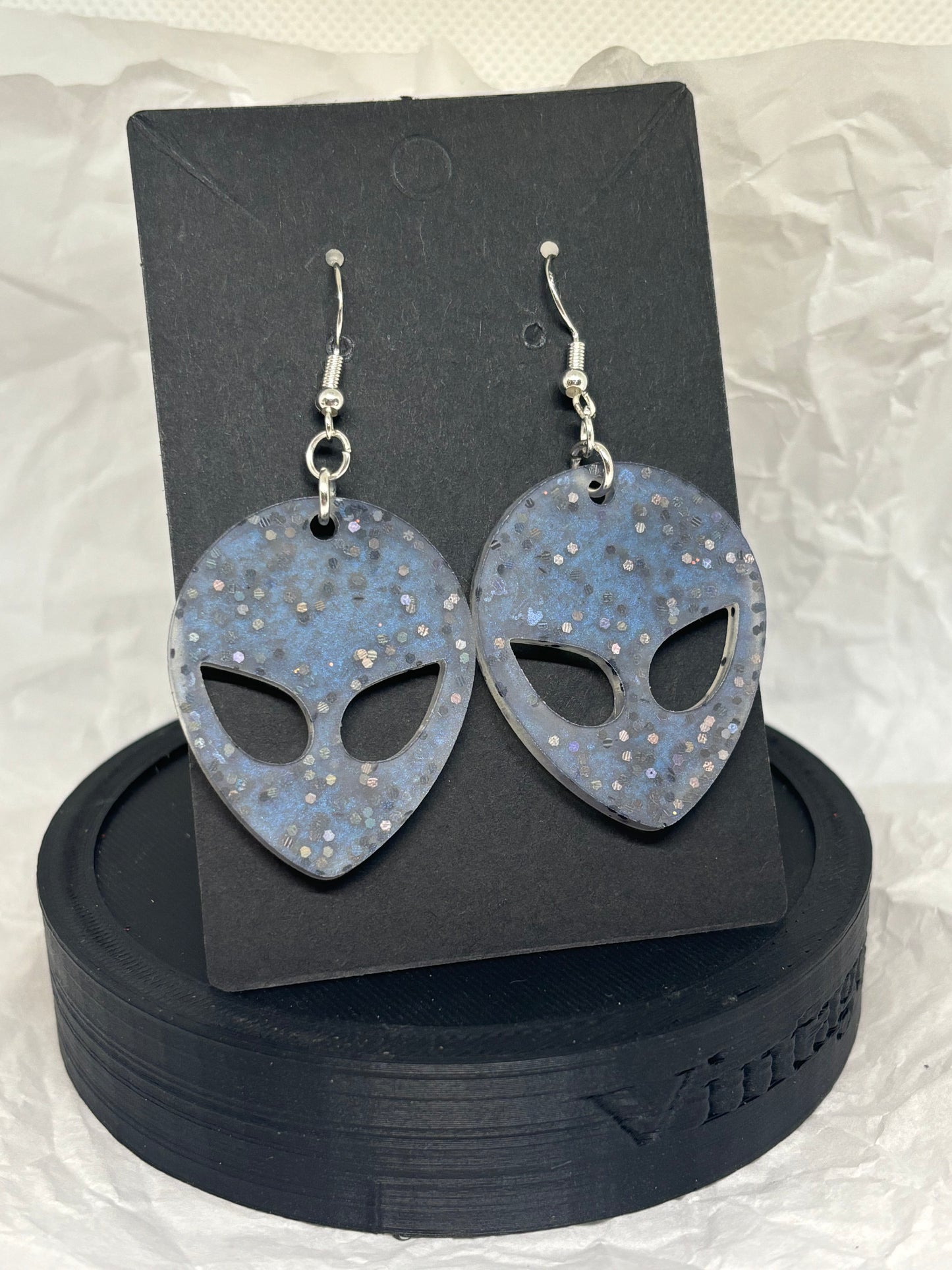 Alien Earrings (Opaque Blue)