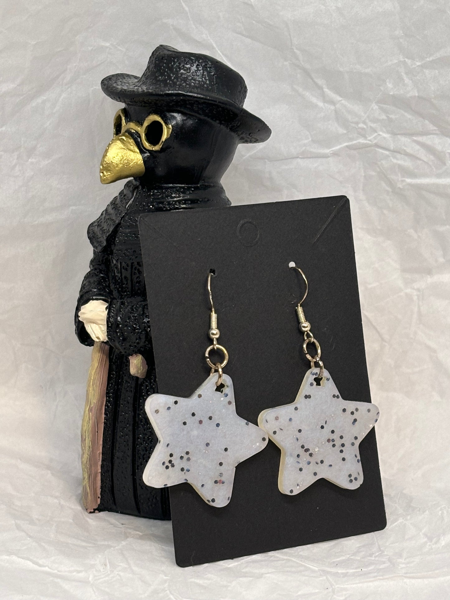 Star Earrings (Opaque White)