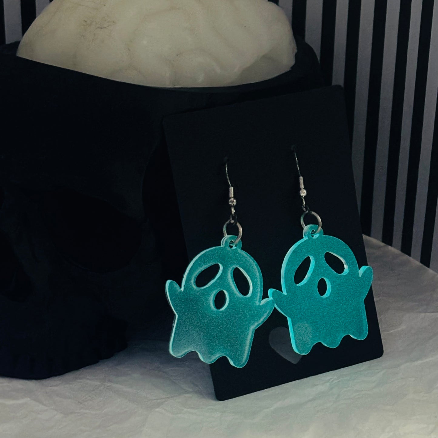 Ghost Earrings - Glow in the Dark (Blue)