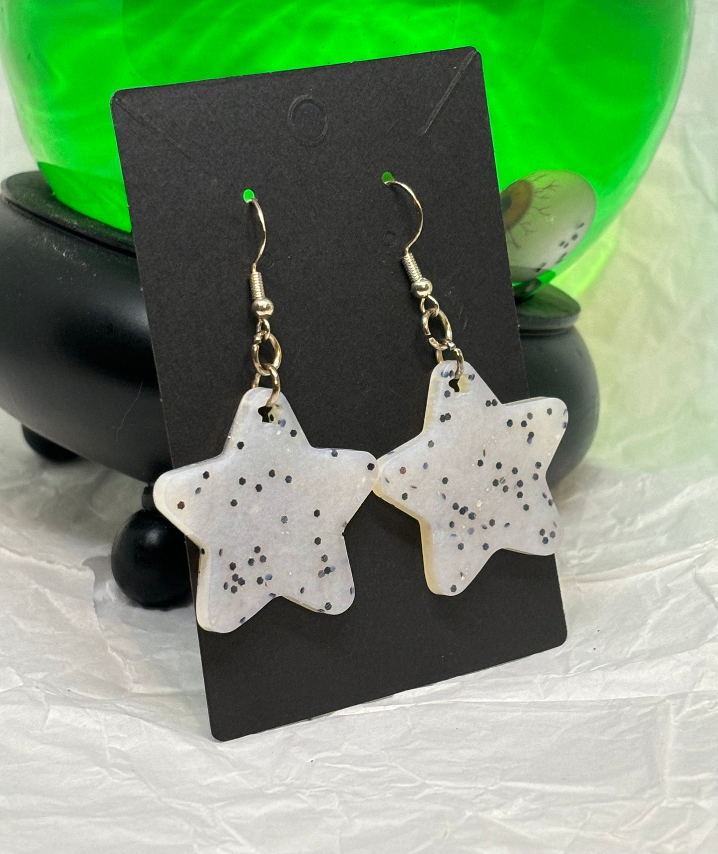 Star Earrings (Opaque White)