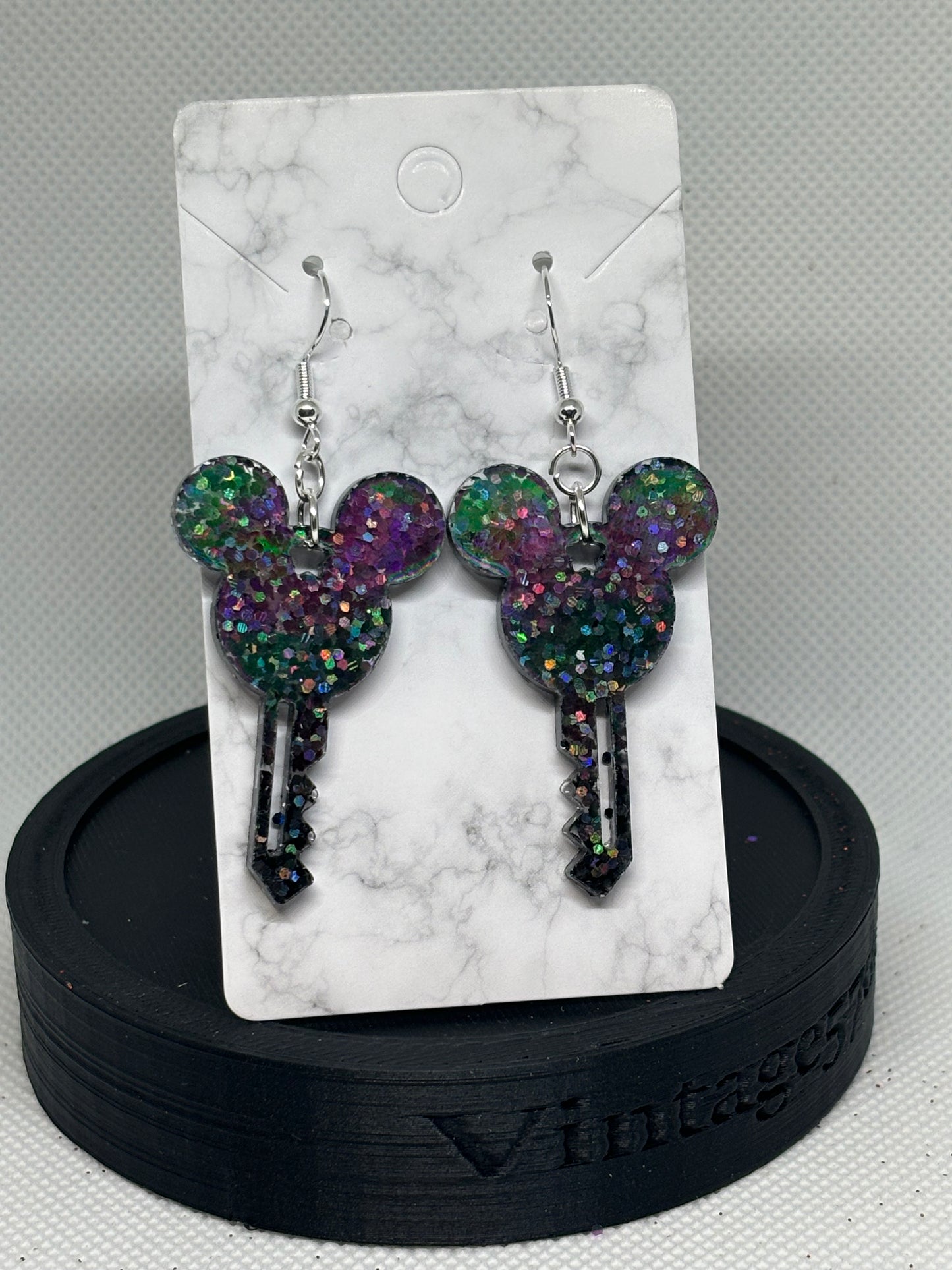 Mouse Key Earrings (Black)