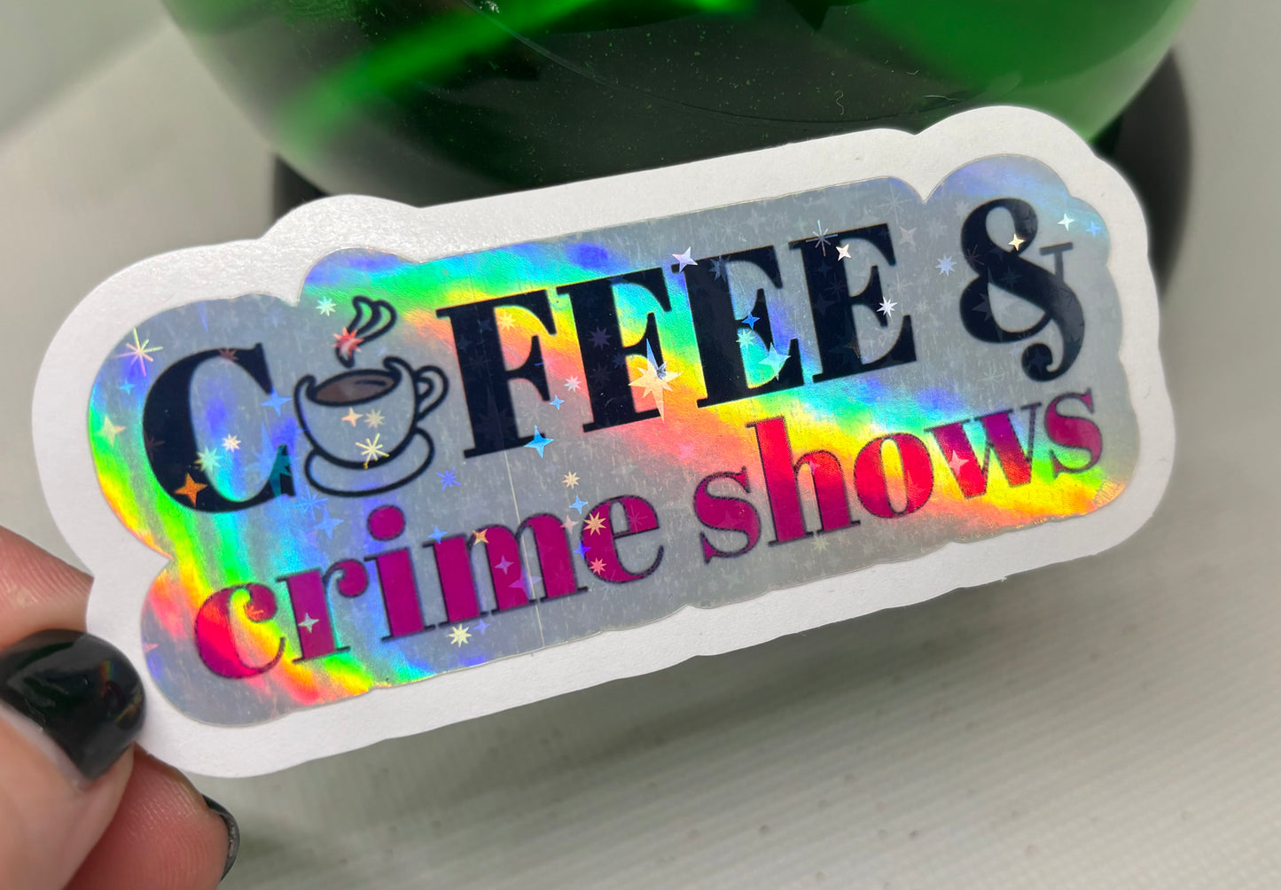 Coffee & Crime Shows Sticker