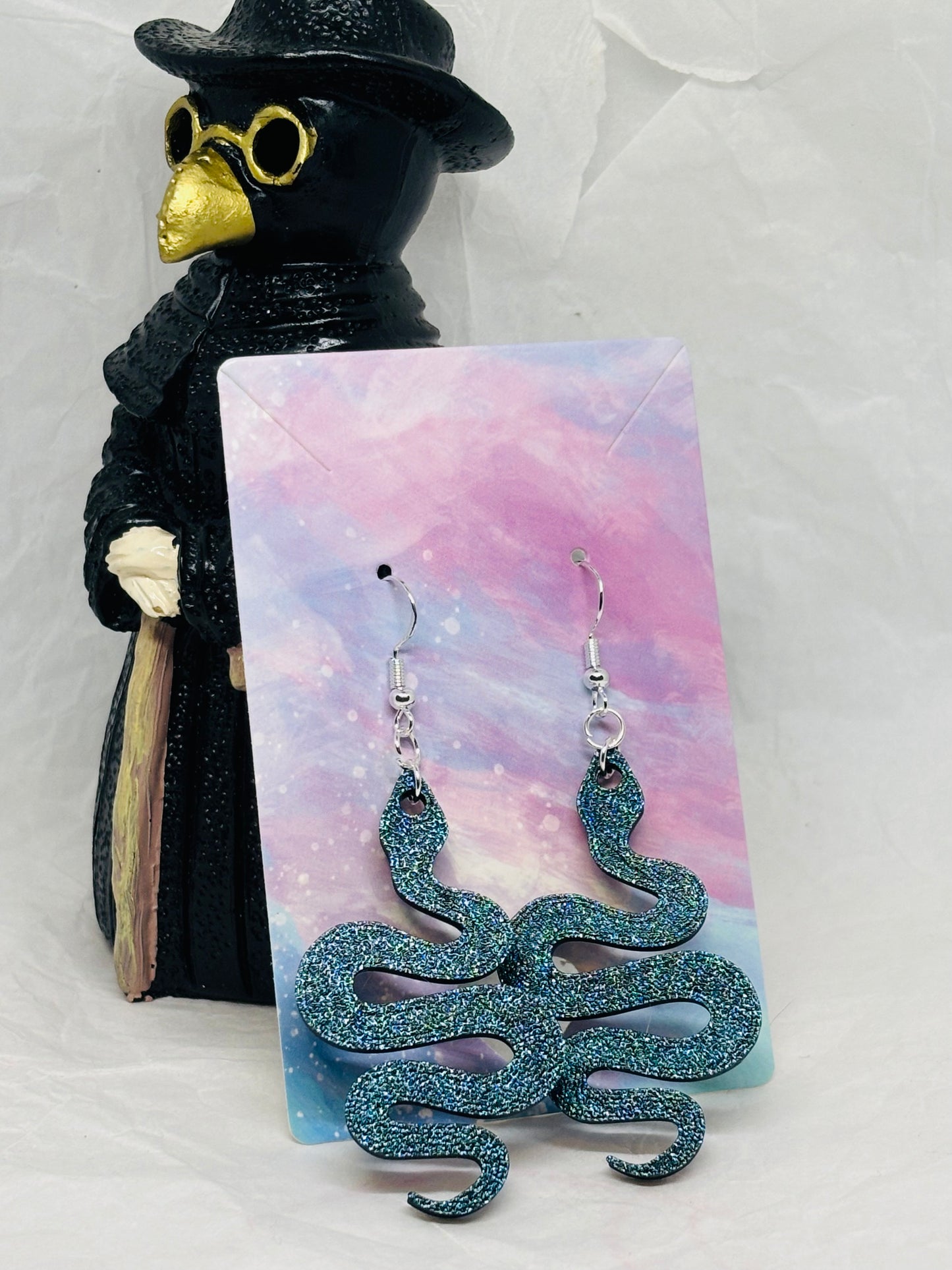 Snake Earrings (Blue/Purple)
