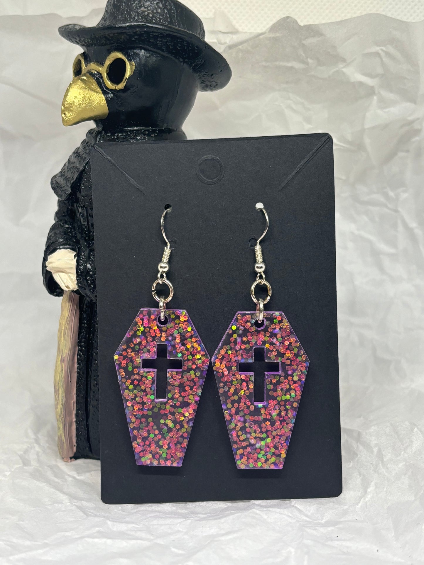 Coffin Earrings (Purple)
