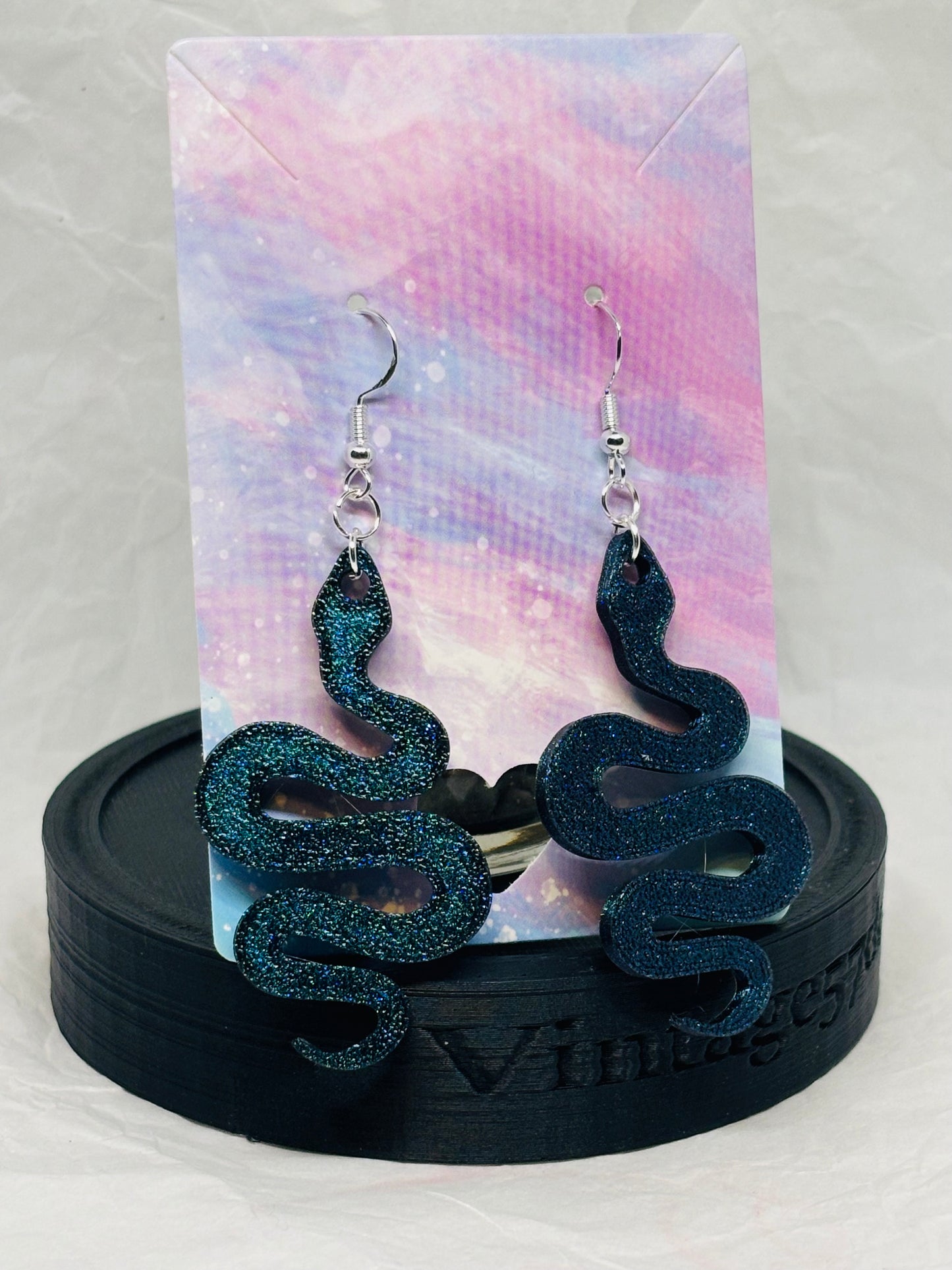 Snake Earrings (Blue/Purple)