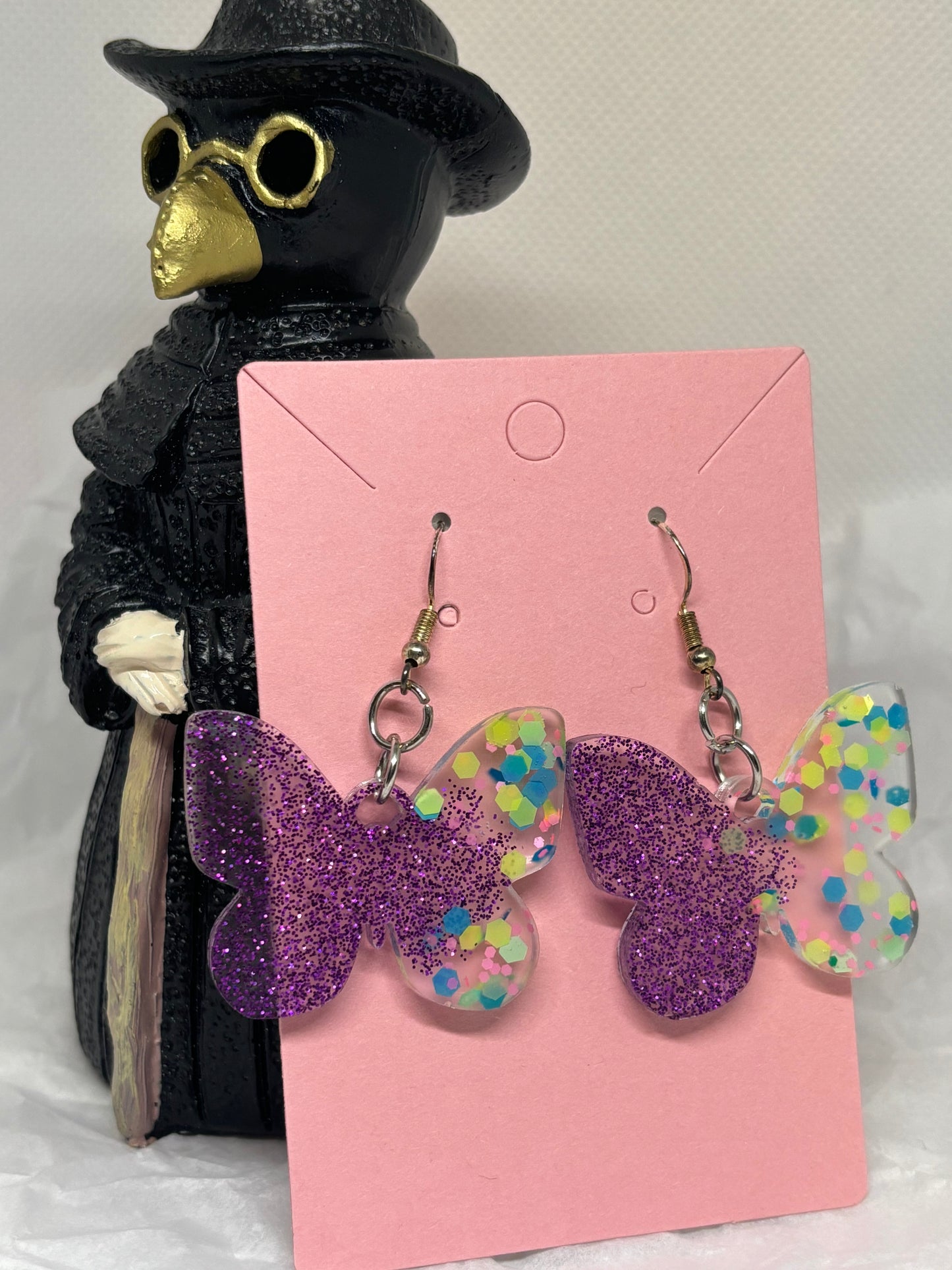 Butterfly Earrings (Purple & Pastel)