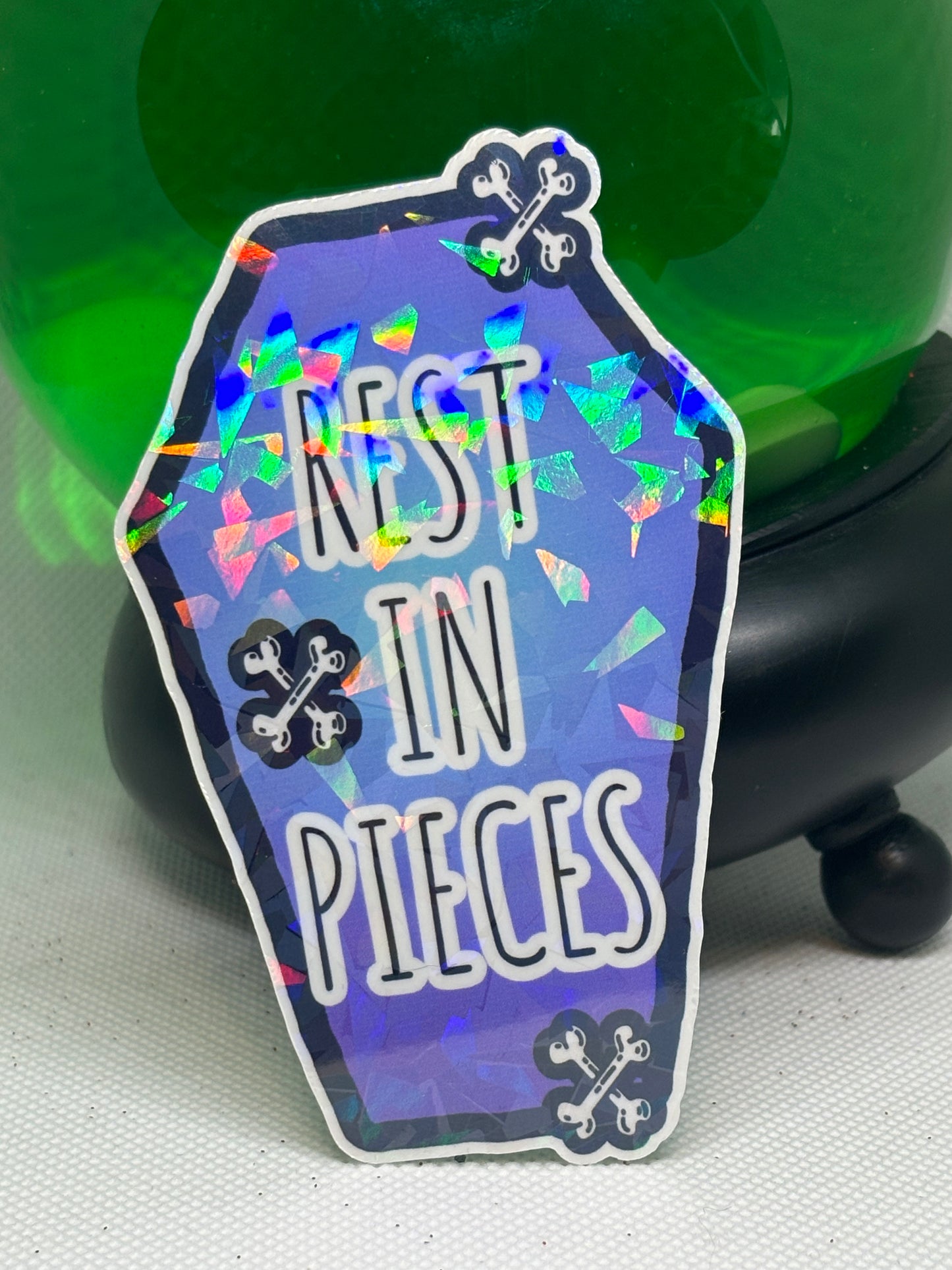 Rest In Pieces Sticker (Blue)