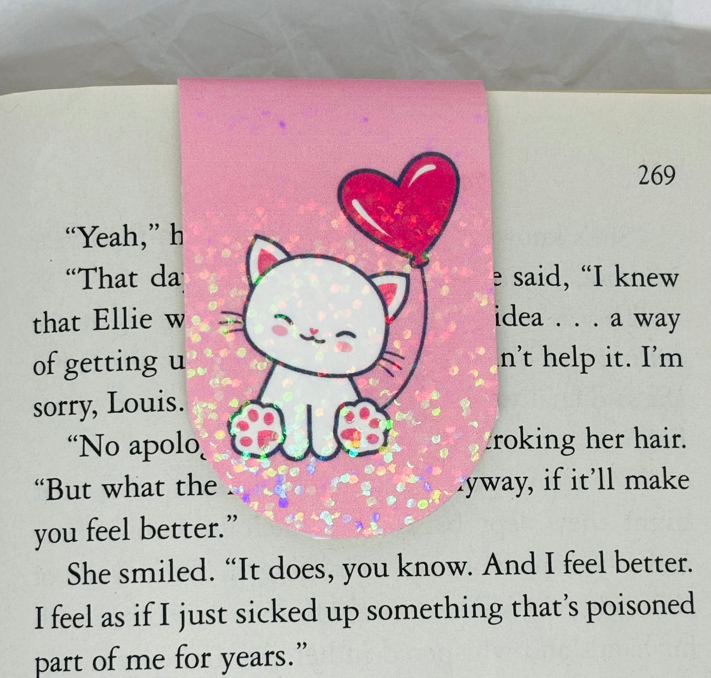 Cat with Balloon Bookmark (Magnetic)