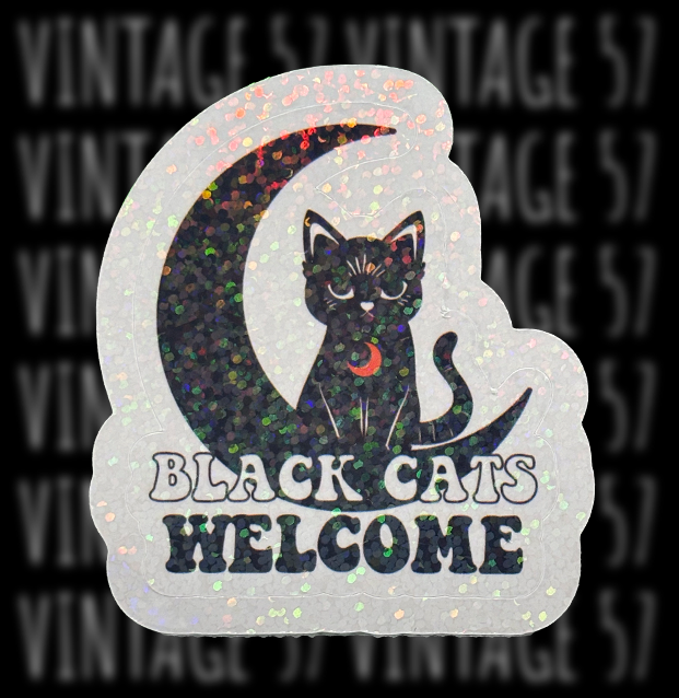 Black Cats Welcome Sticker