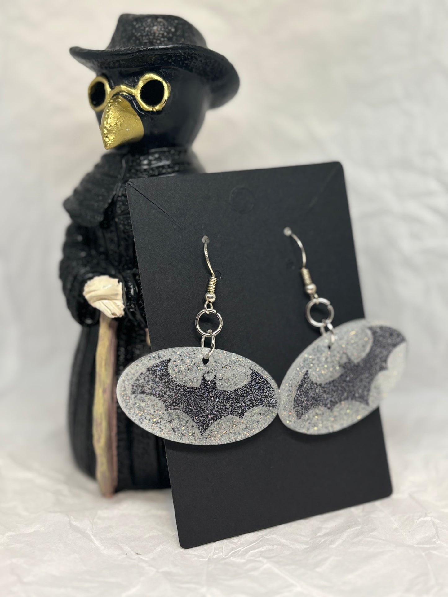 Bat Earrings (Black & White)