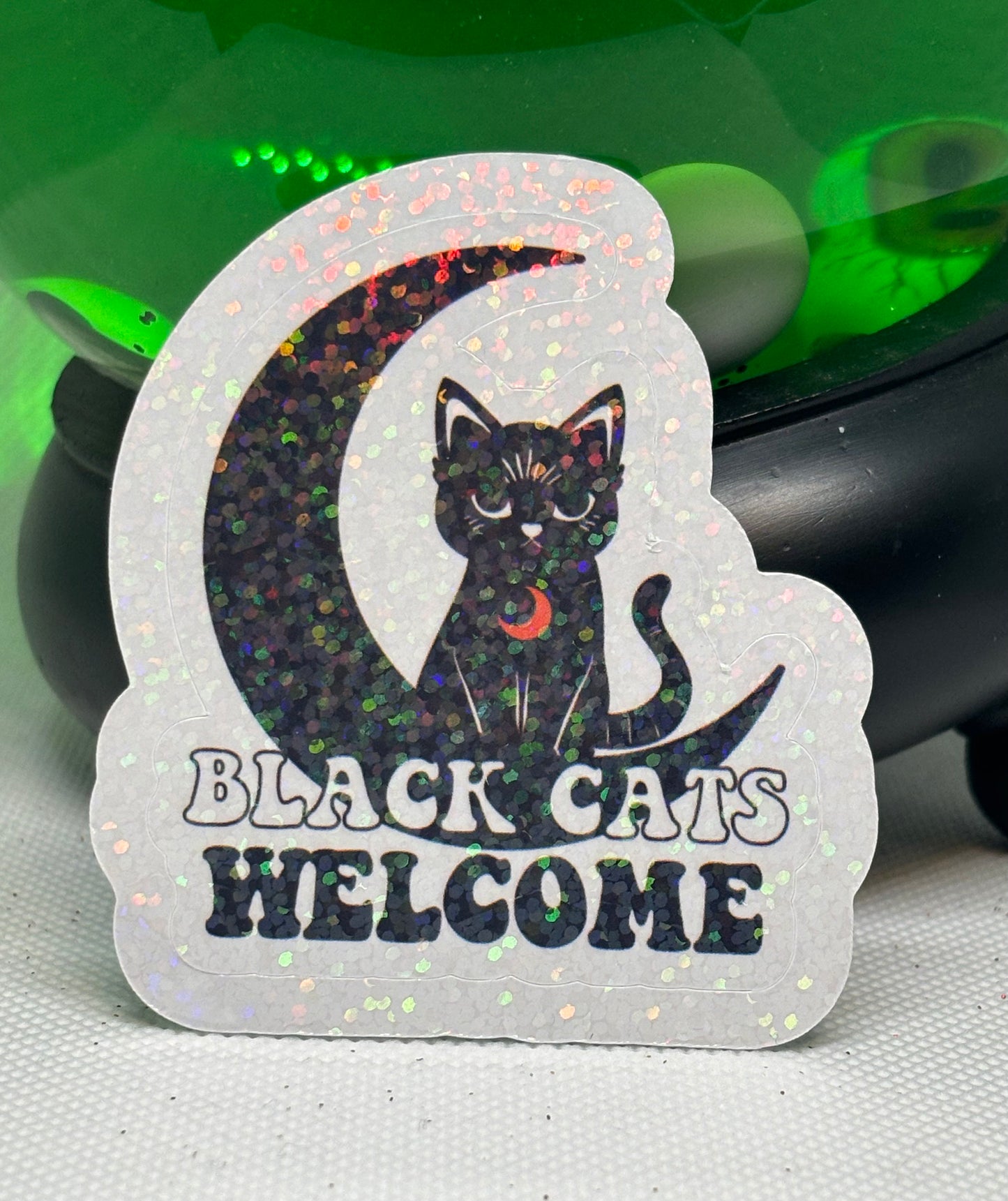 Black Cats Welcome Sticker