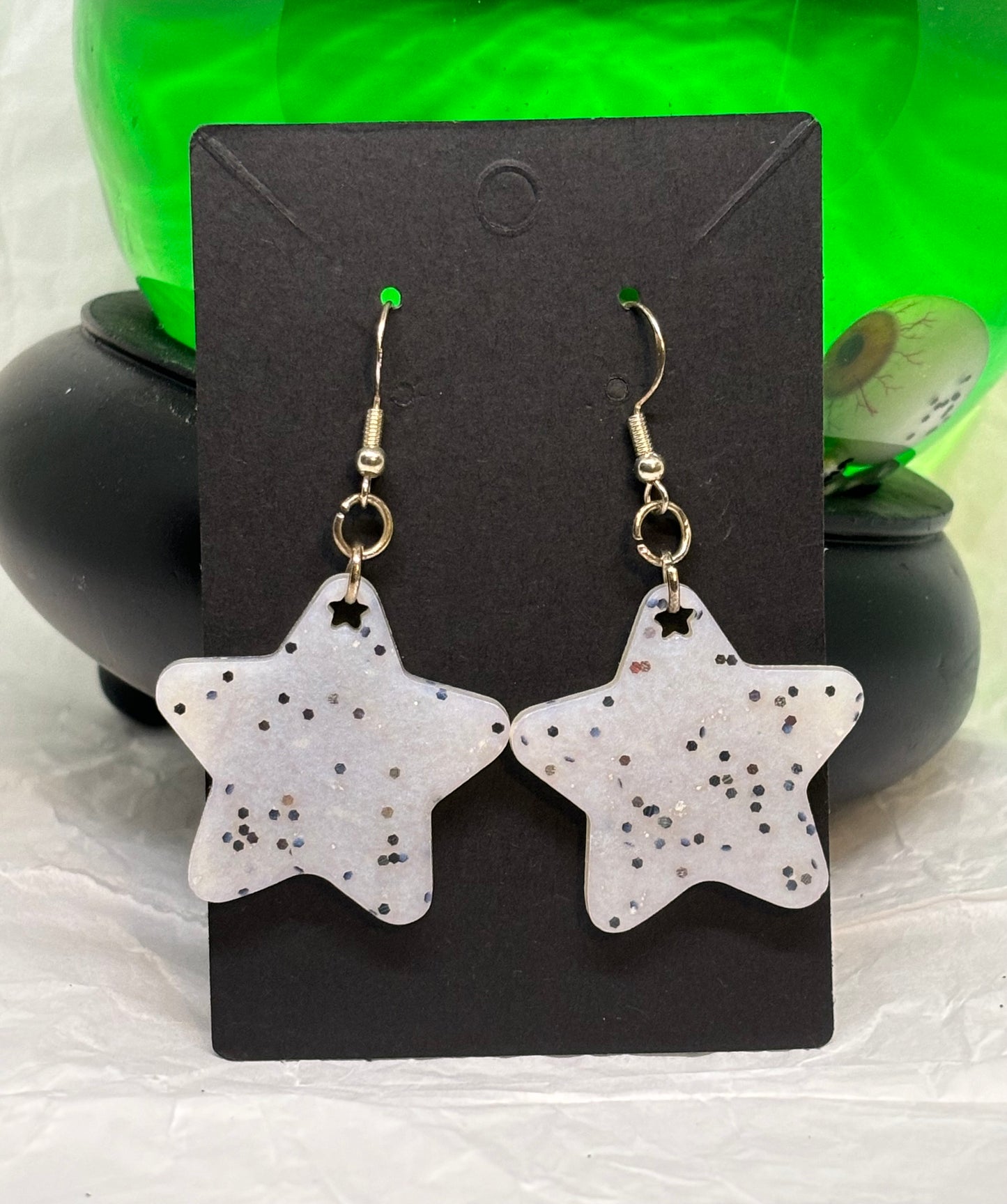 Star Earrings (Opaque White)