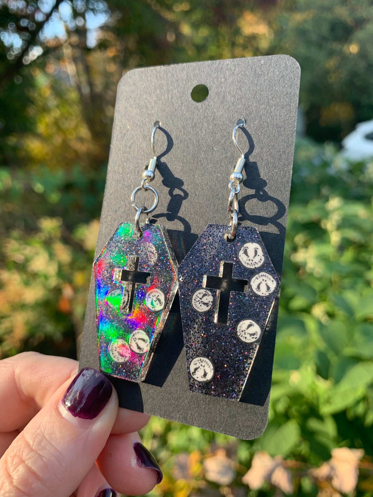 Coffin Earrings w/Jack Bits (Black)