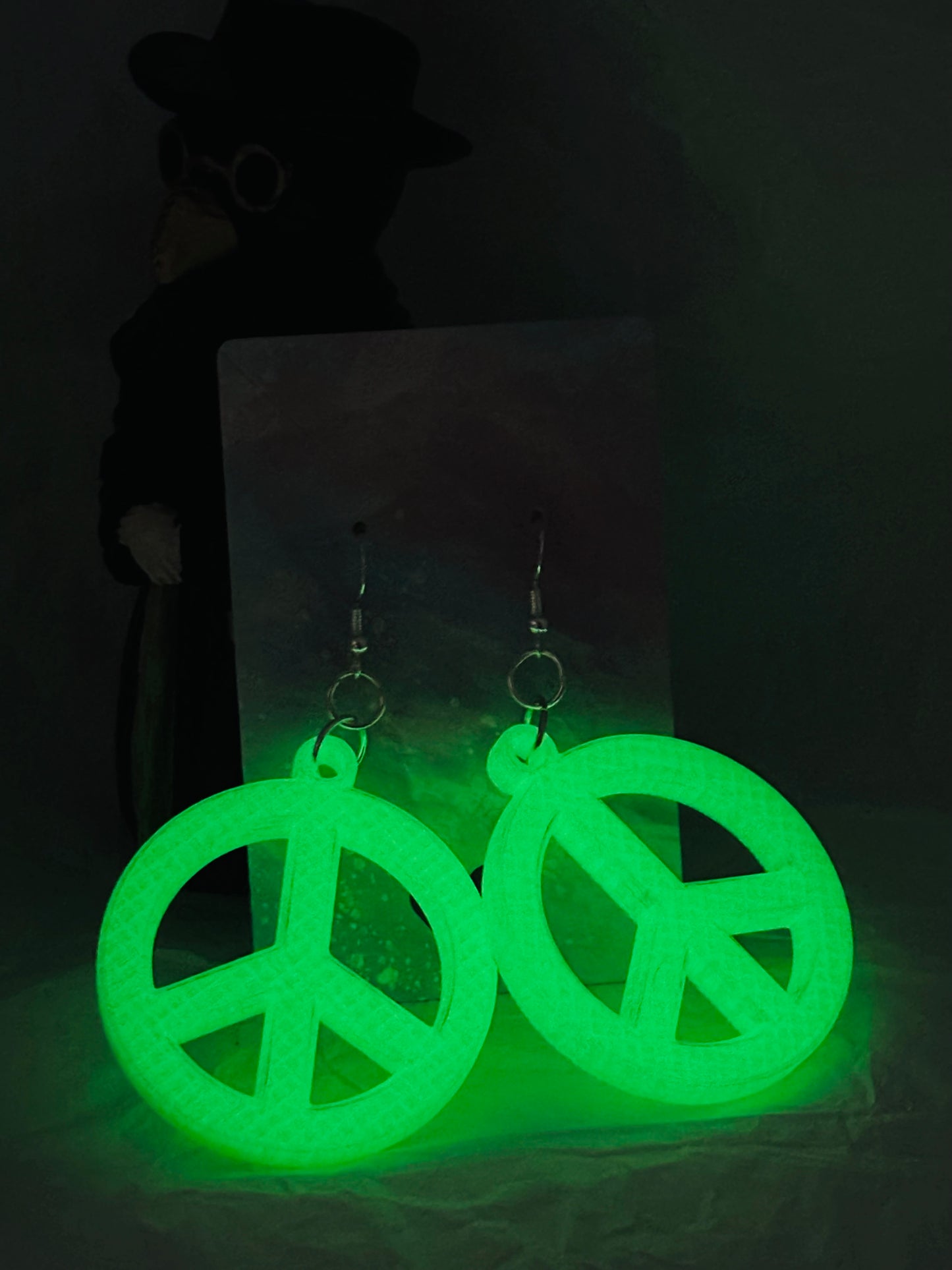 Glowing Peace Sign Earrings