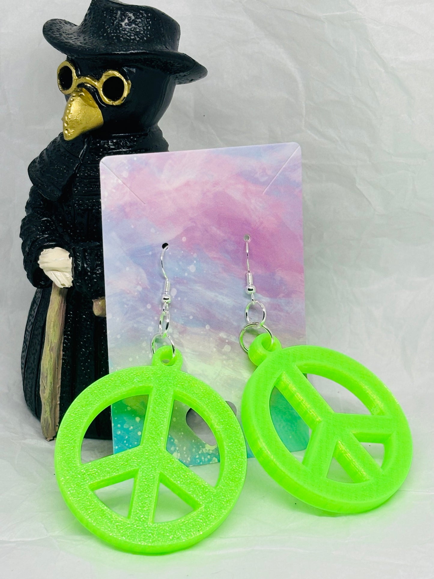 Glowing Peace Sign Earrings