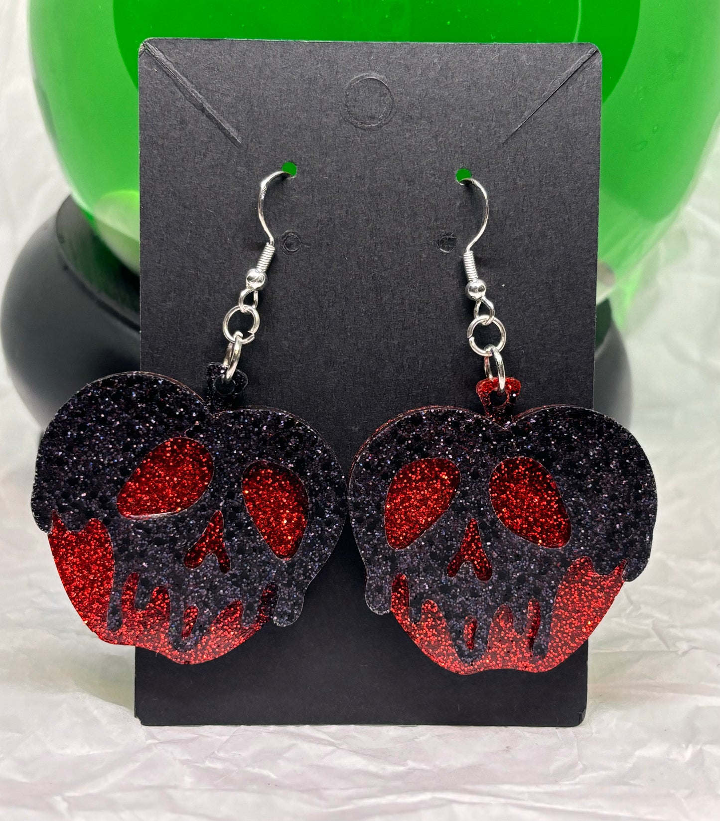 Poison Apple Earrings (Black & Red)
