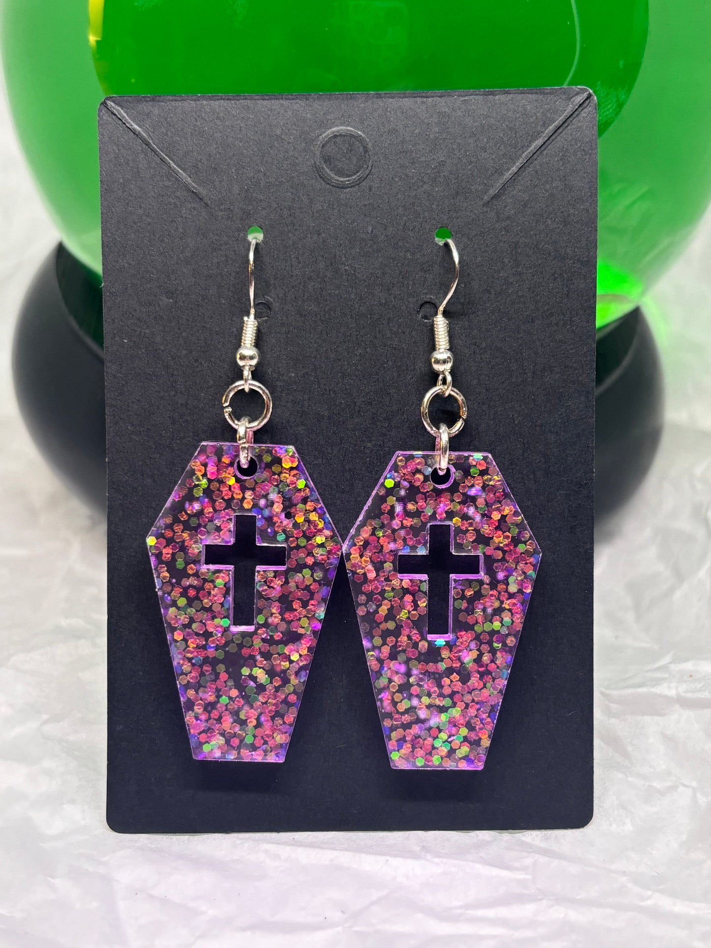 Coffin Earrings (Purple)