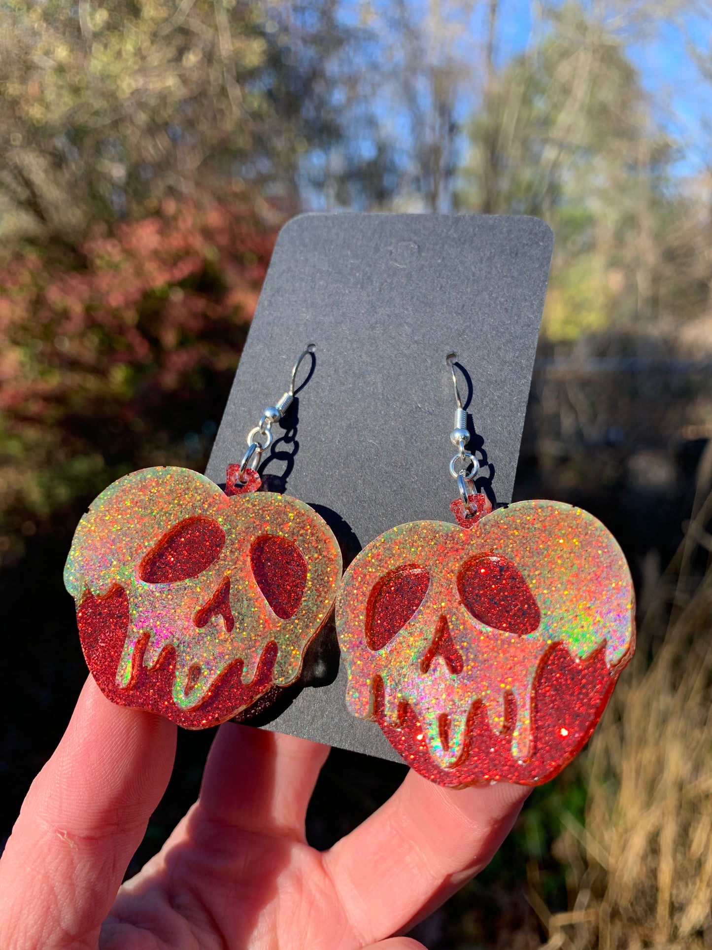 Poison Apple Earrings (Lime Green & Red)