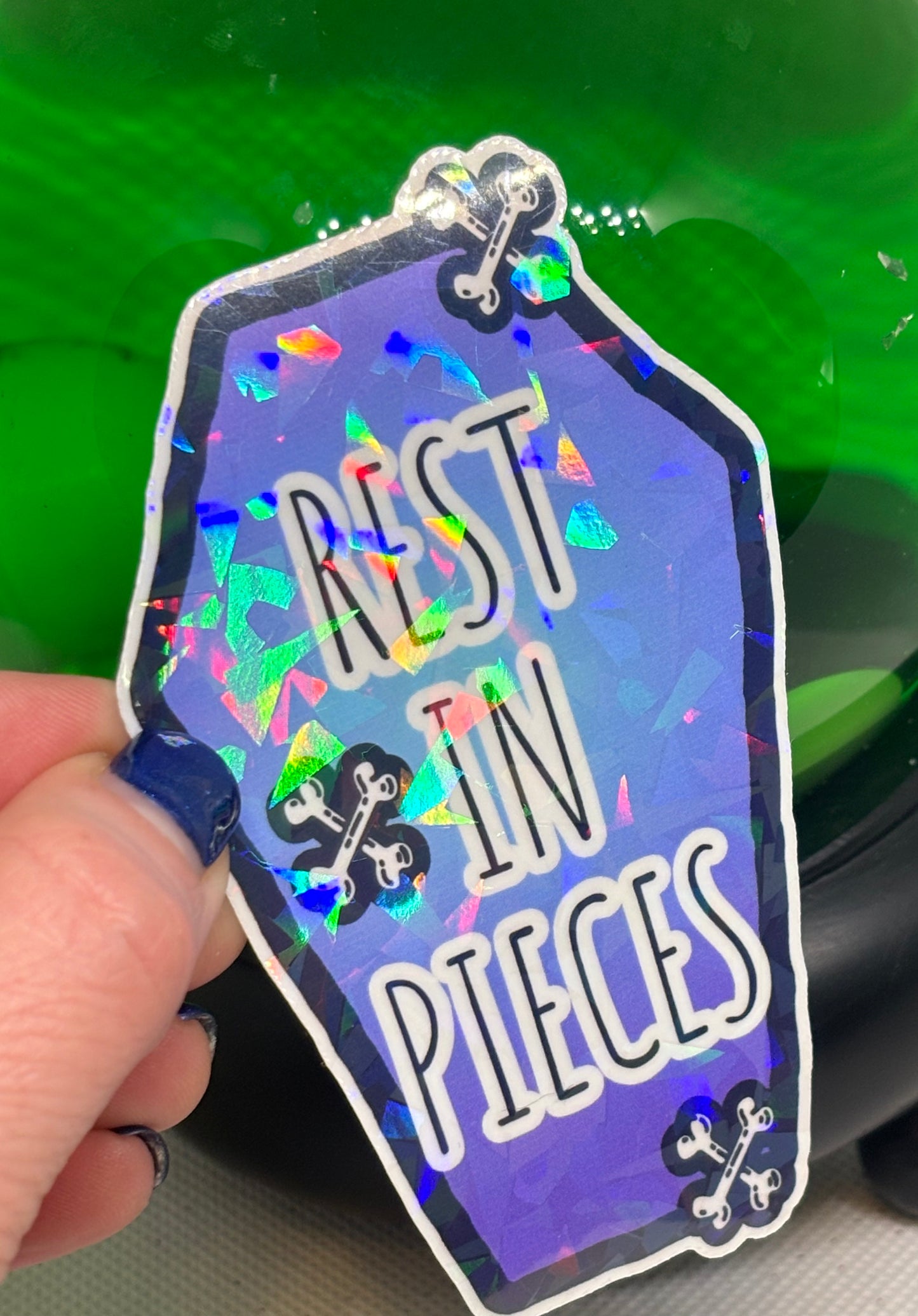 Rest In Pieces Sticker (Blue)