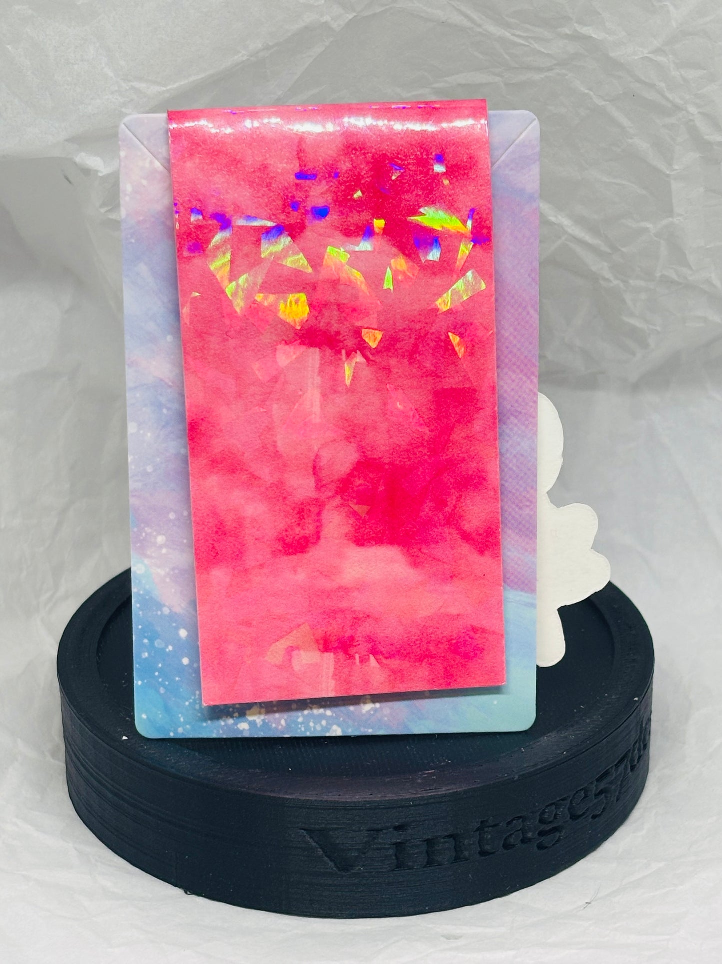 Flowery Skull with Books Magnetic Bookmark (Hot Pink)