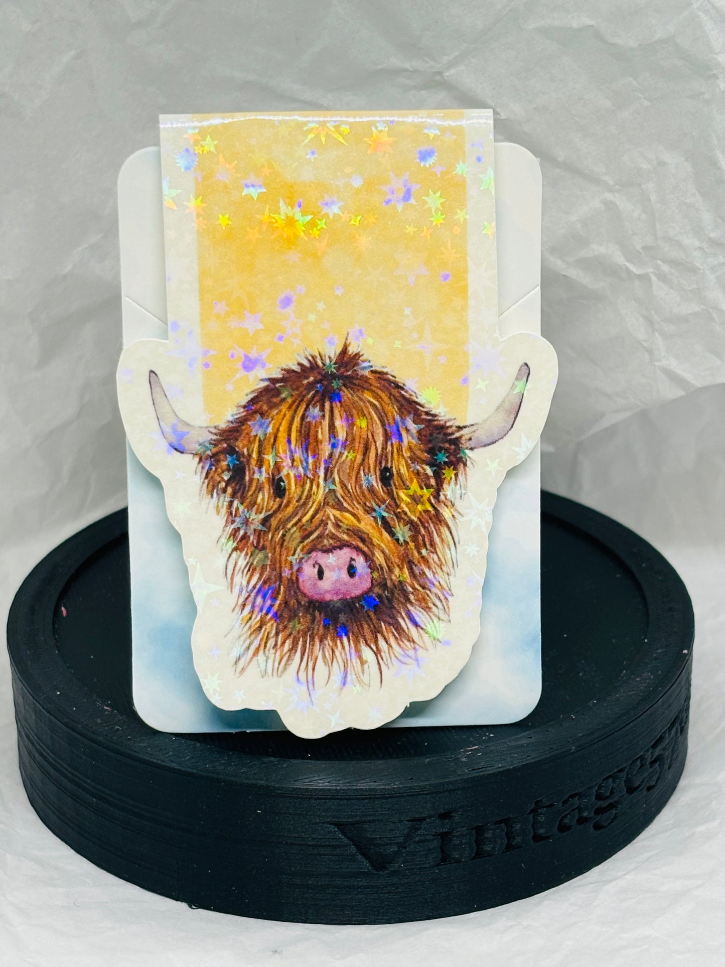 Highland Cow Magnetic Bookmark (Yellow)