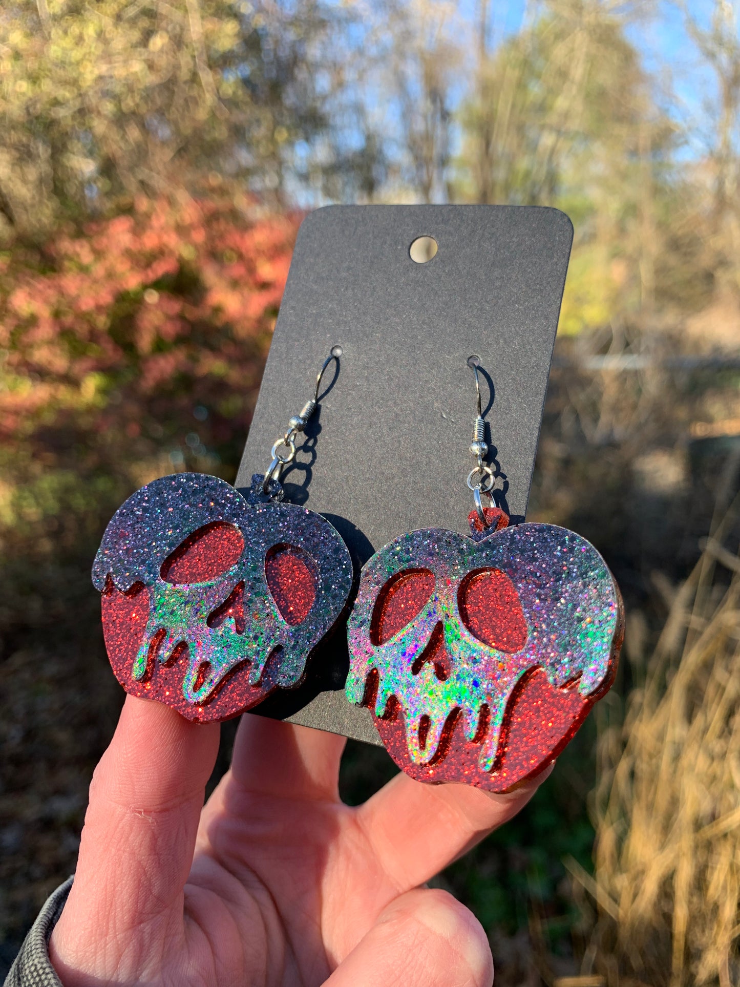 Poison Apple Earrings (Black & Red)