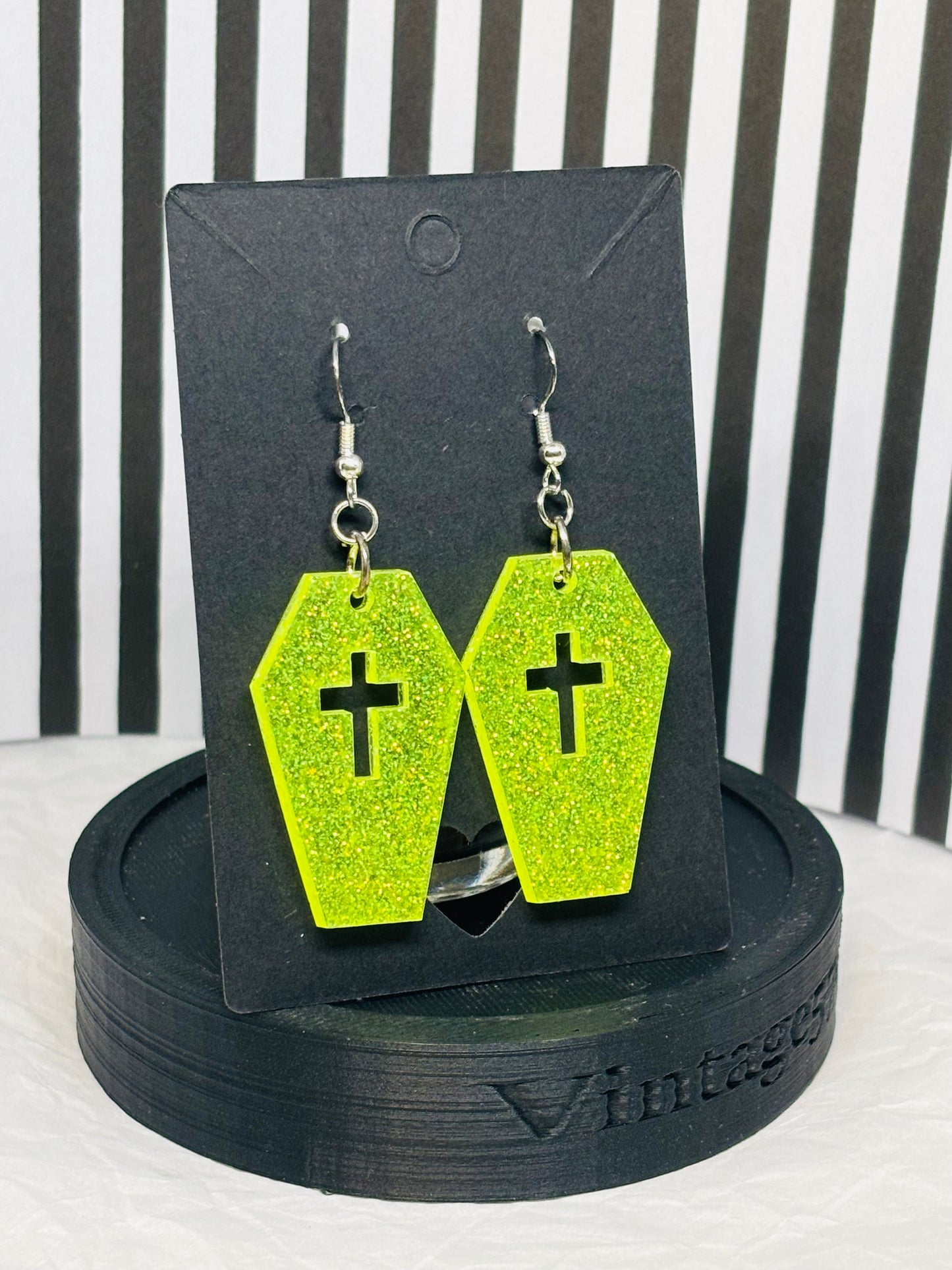 Coffin Earrings (Yellow)