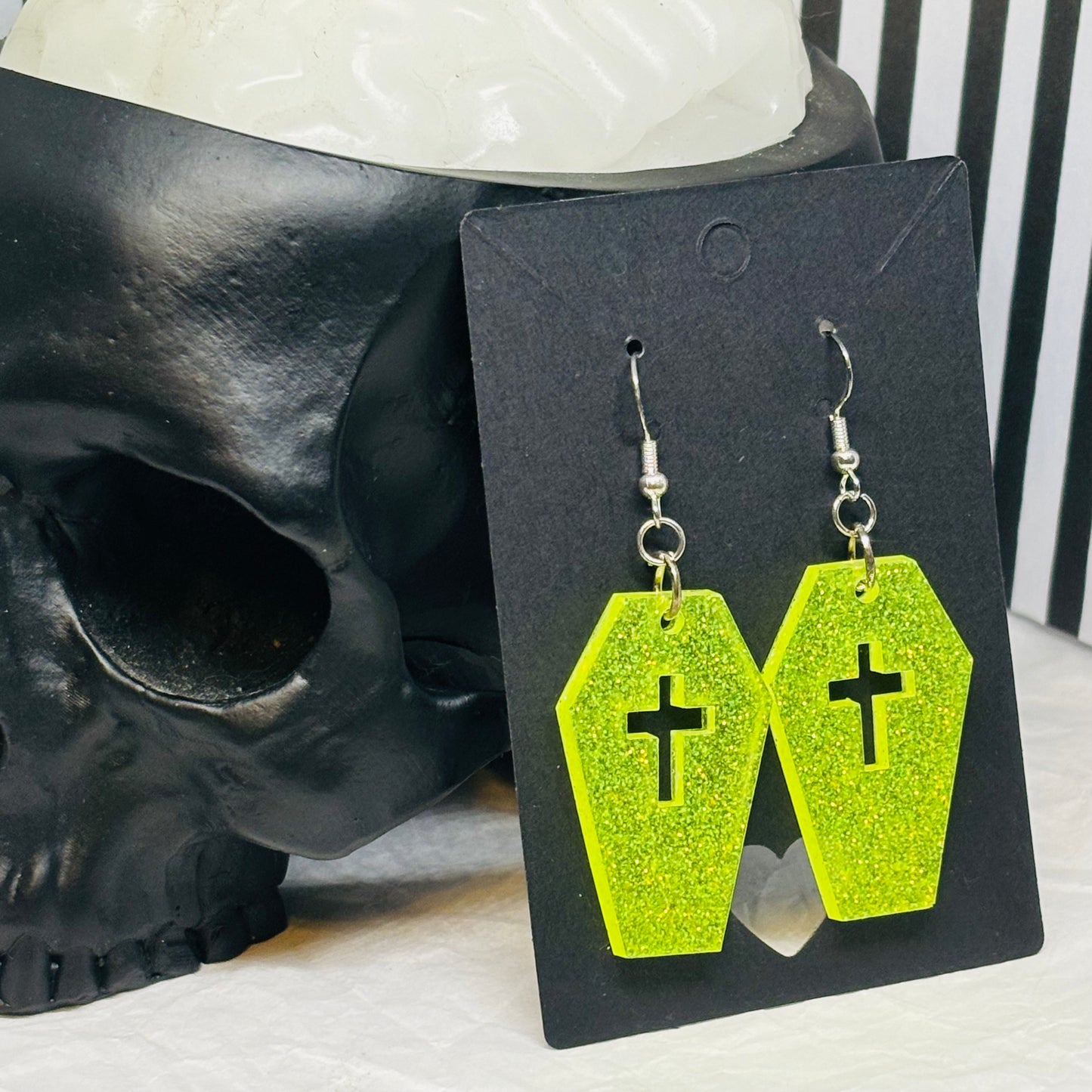 Coffin Earrings (Yellow)