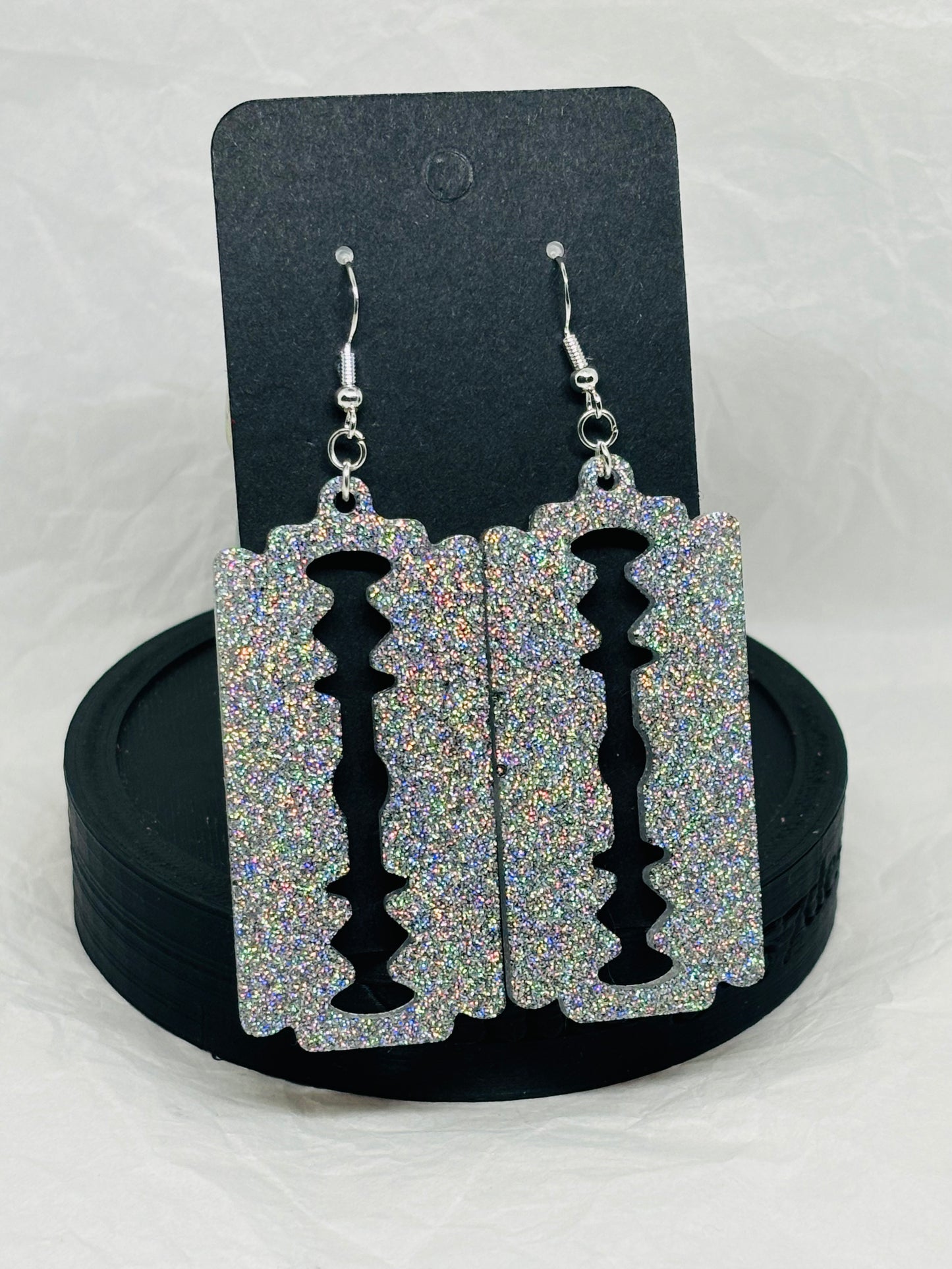 Razor Blade Earrings (Silver)
