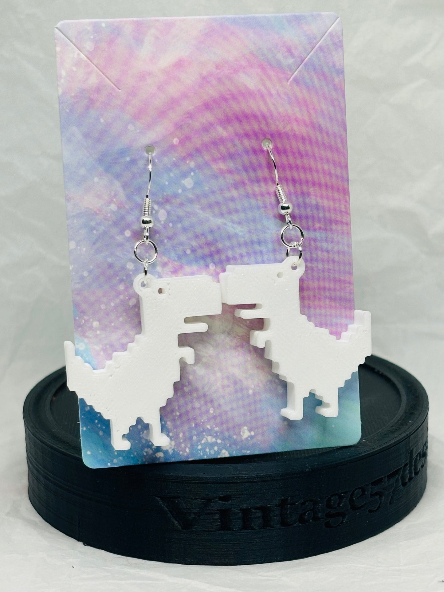T-Rex Earrings (White)