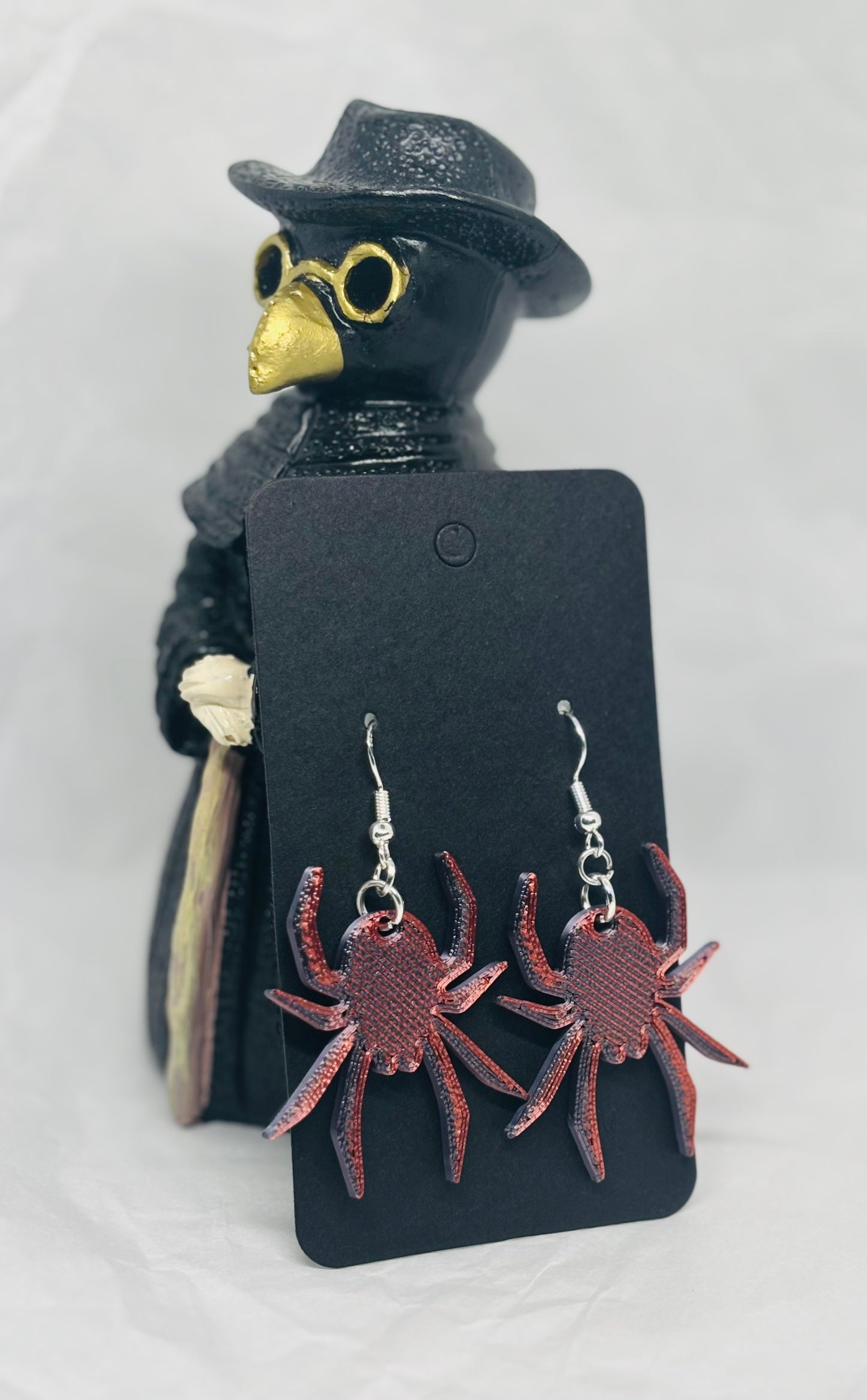 Spider Earrings (Red/Black)