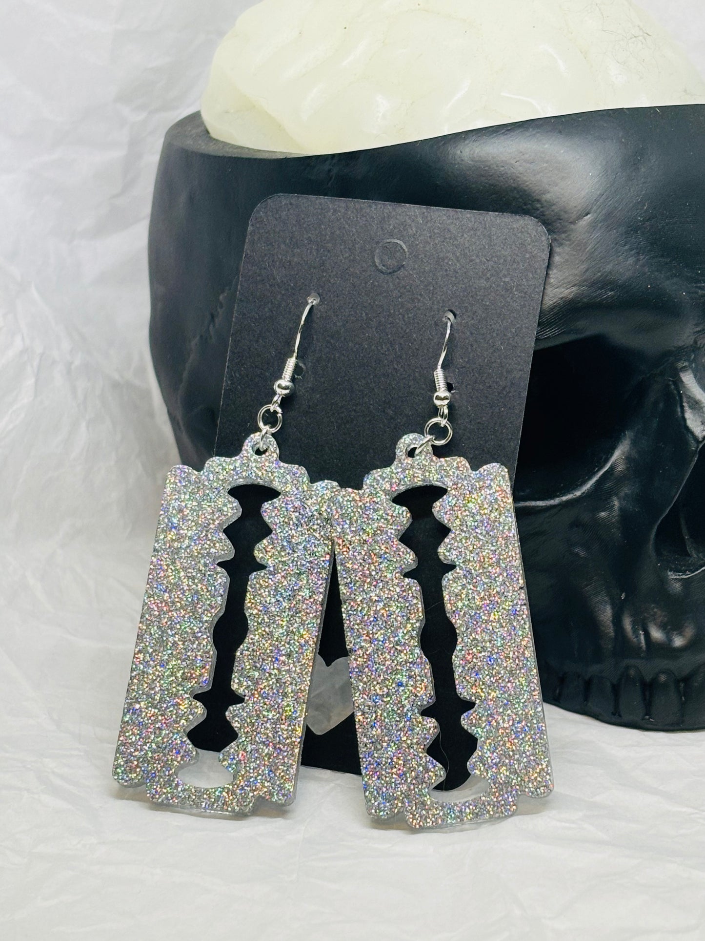 Razor Blade Earrings (Silver)