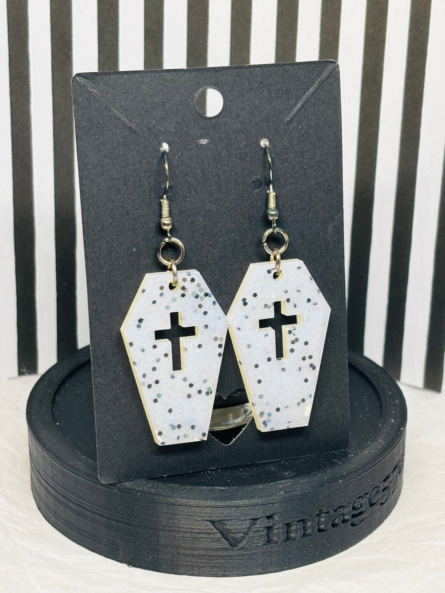 Coffin Earrings (Opaque Blue)