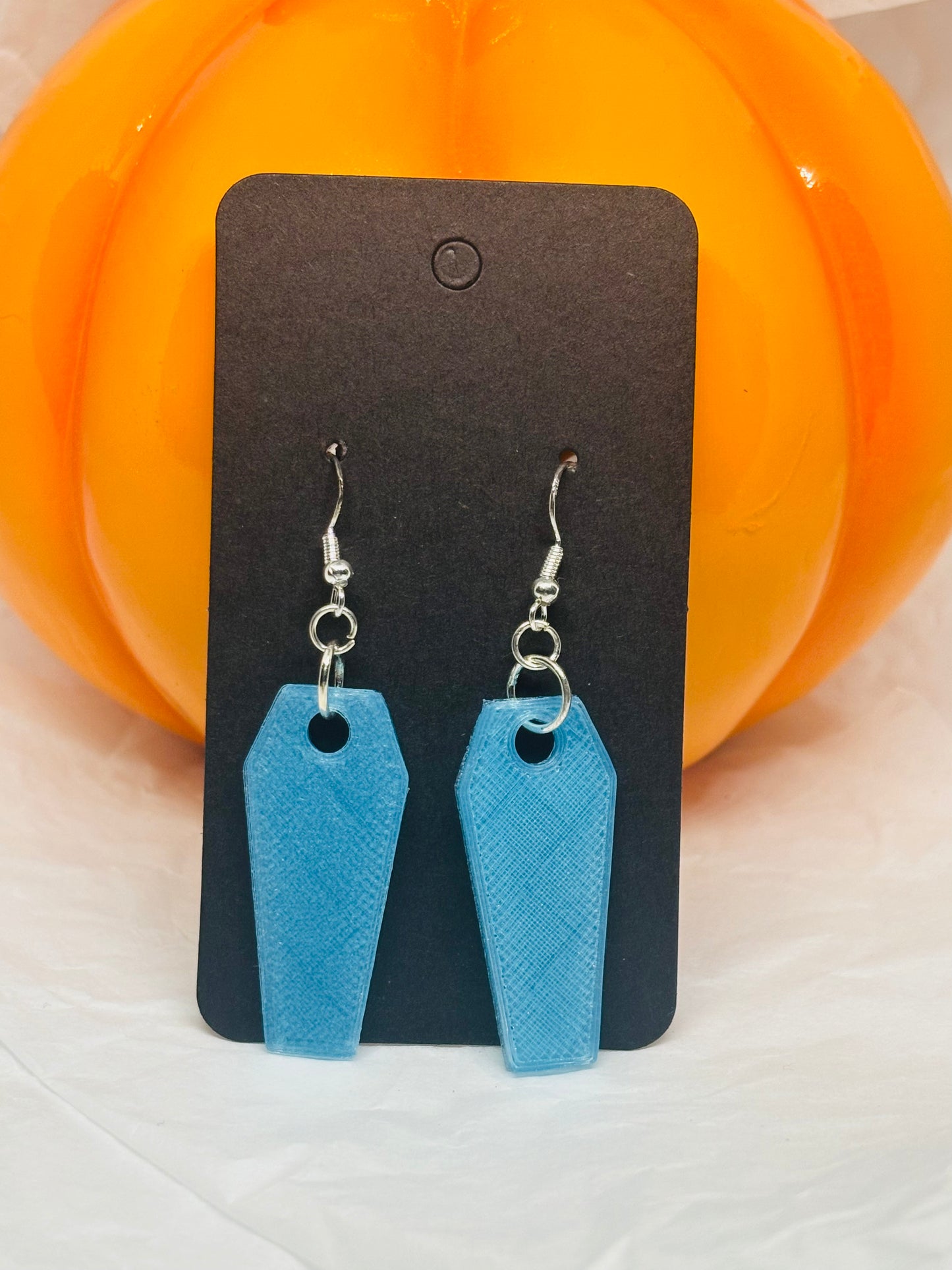Glowing Coffin Earrings (Blue)