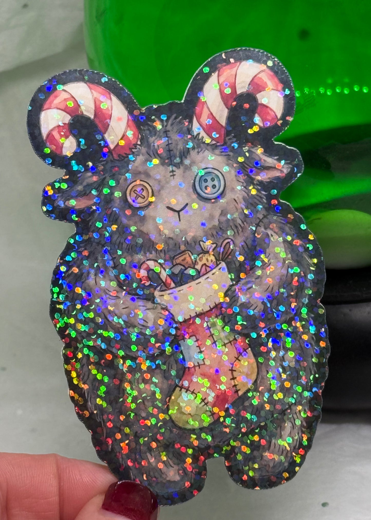 Fluffy Krampus Sticker